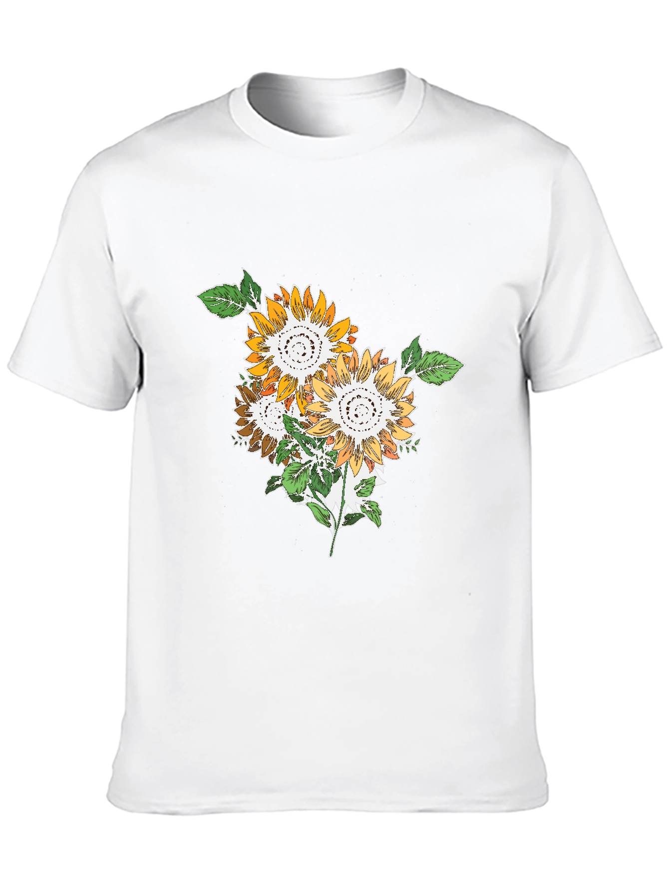 Sunflower Graphic Print Mens Black T-Shirt