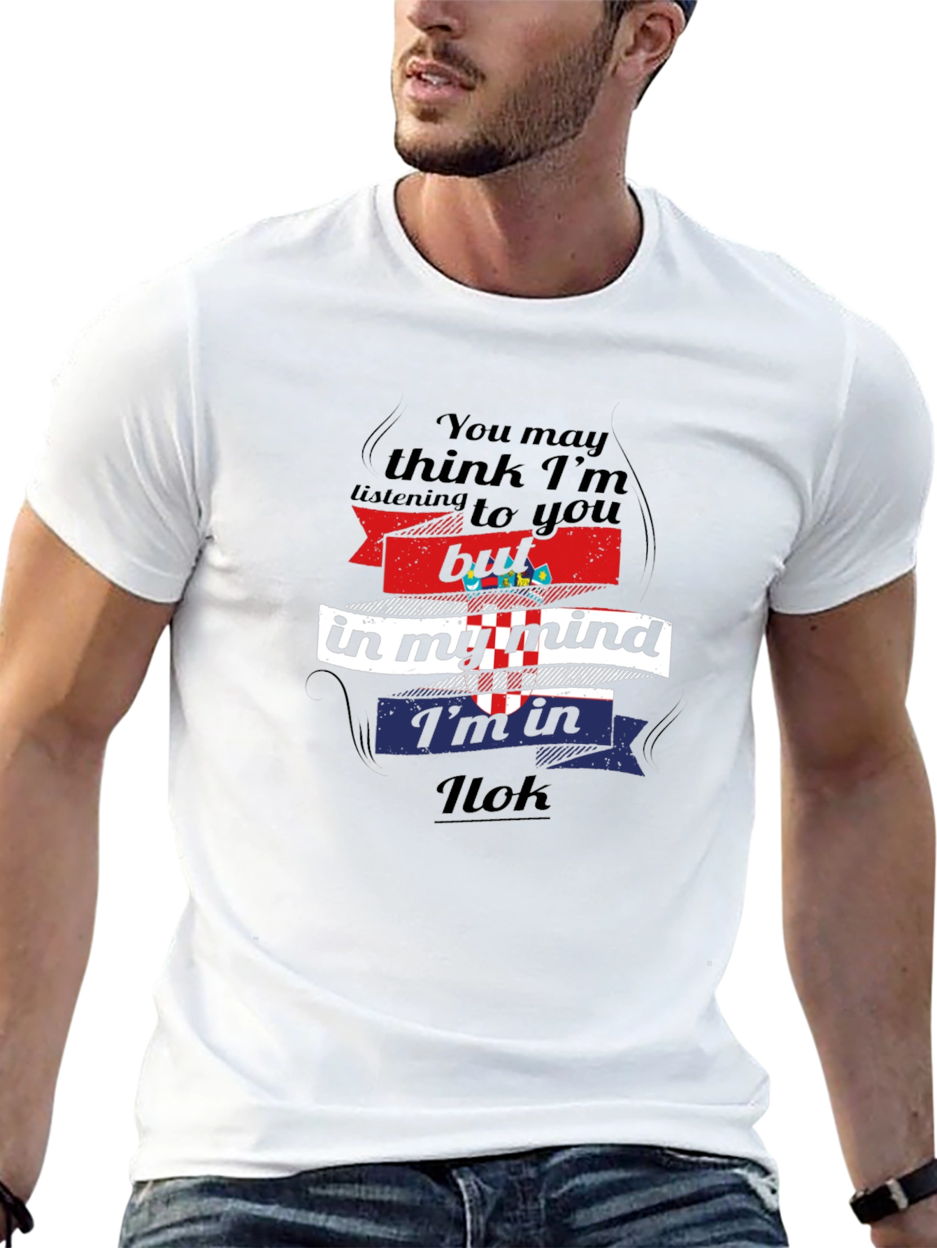 Funny Ilok Croatia T-Shirt Croatian Flag Design
