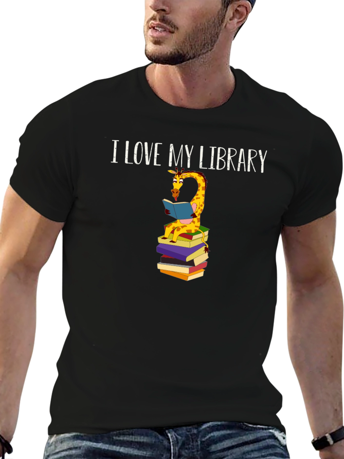 I Love My Library Giraffe T-Shirt