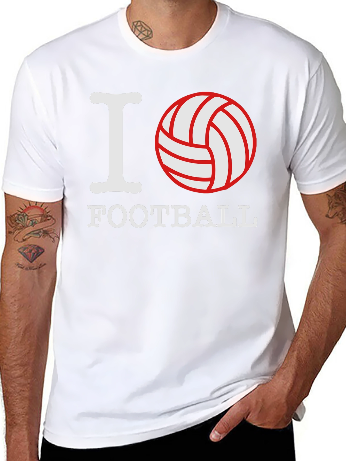I Love Football Graphic Tee - Black Cotton T-Shirt