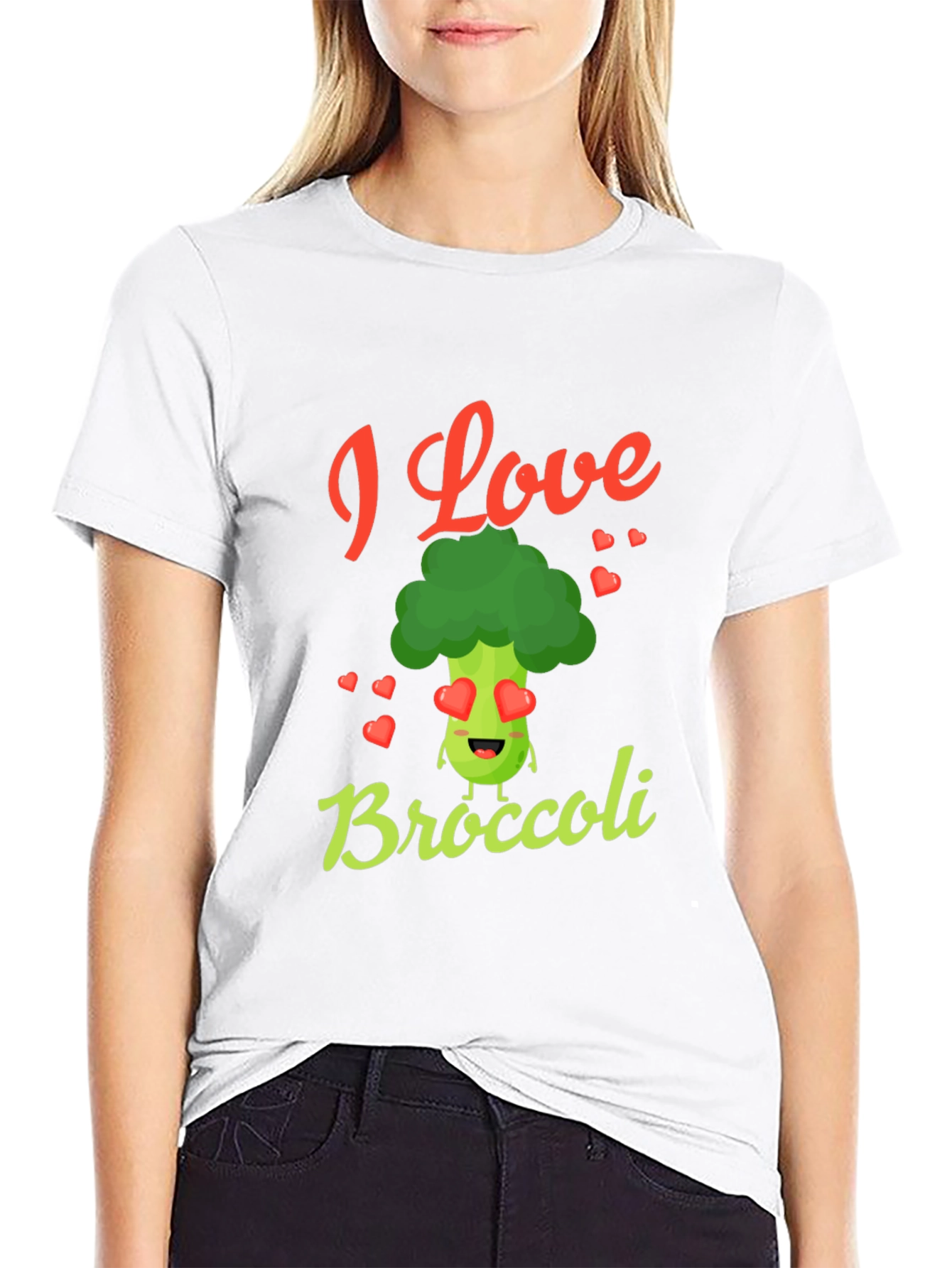 I Love Broccoli T-Shirt - Novelty Graphic Tee