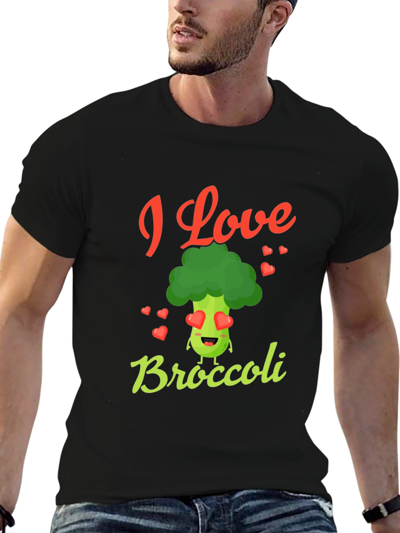 I Love Broccoli T-Shirt - Novelty Graphic Tee