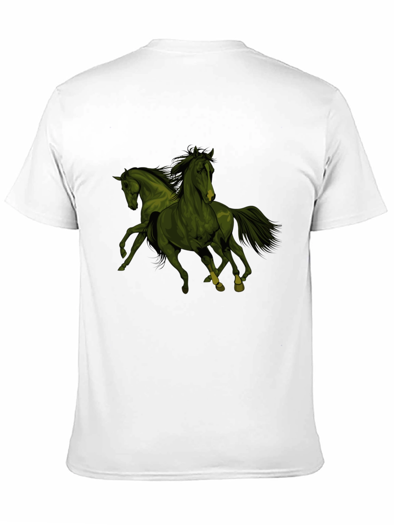 Equestrian Tee: Dual Horse Graphic Black T-Shirt