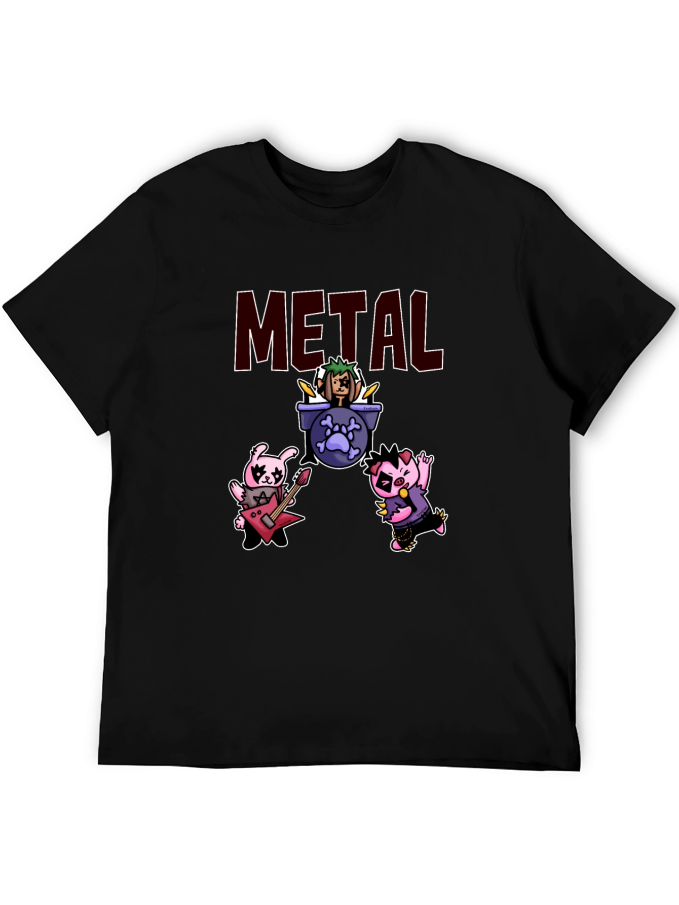 Metal Band Cartoon Graphic T-Shirt