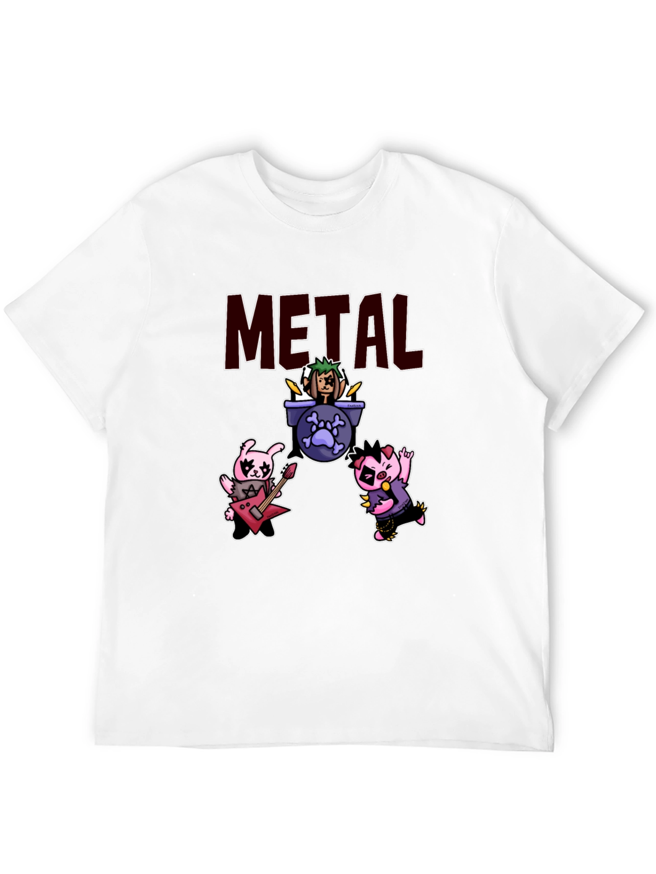 Metal Band Cartoon Graphic T-Shirt