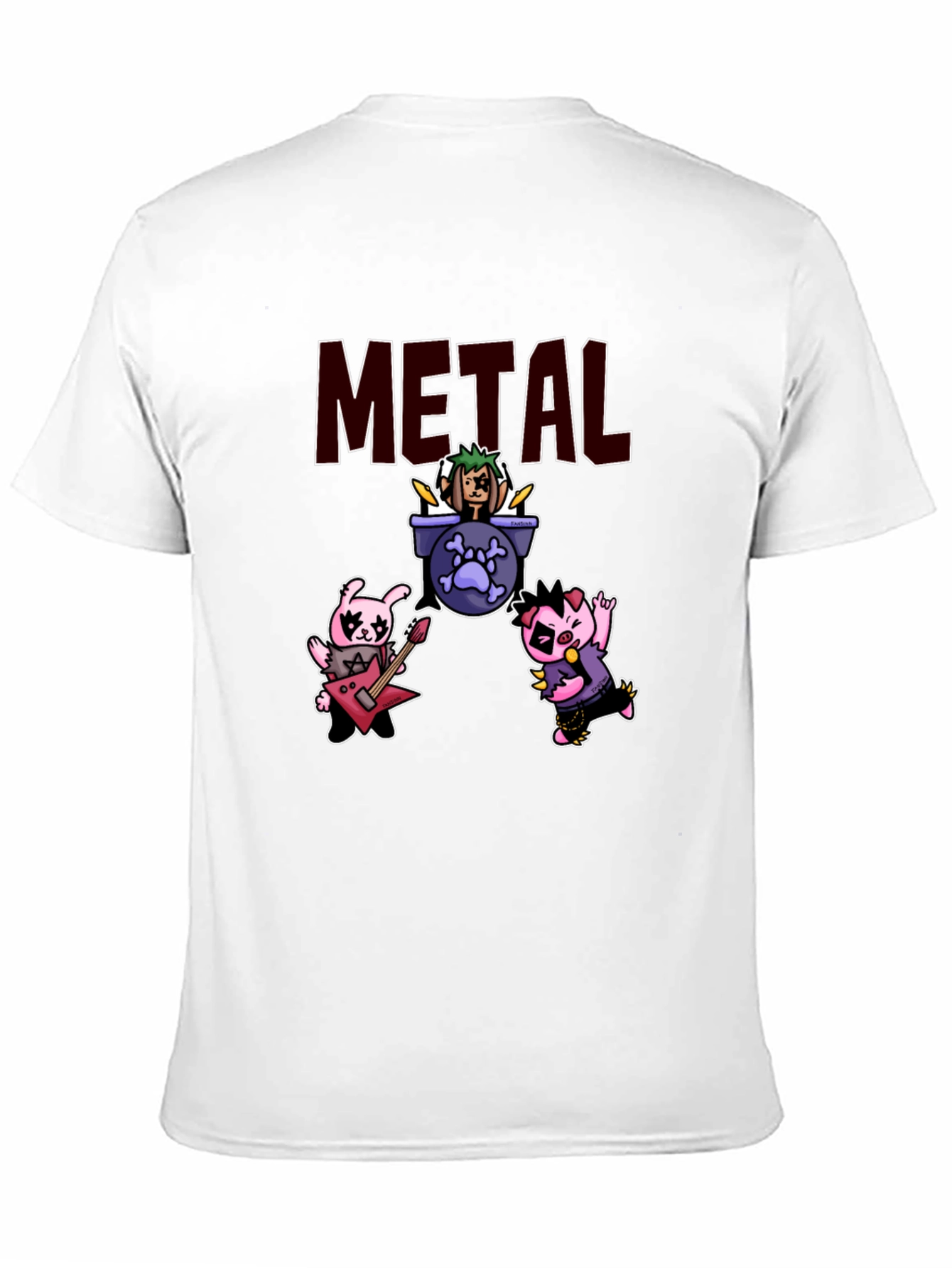 Metal Band Cartoon Graphic T-Shirt