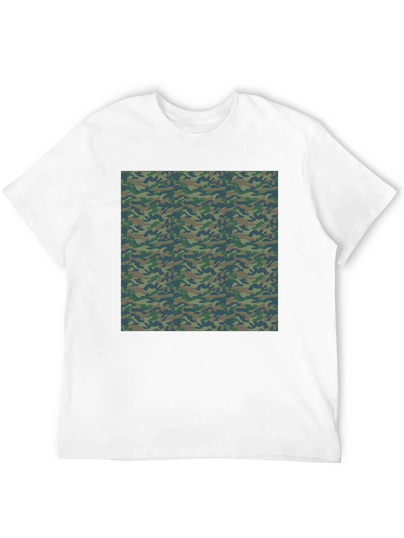 Camo Print Mens Black T-Shirt