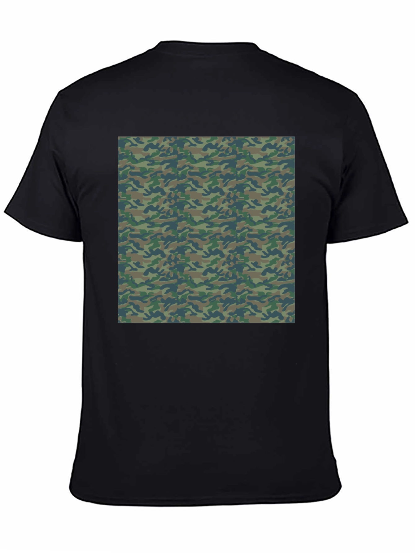 Camo Print Mens Black T-Shirt