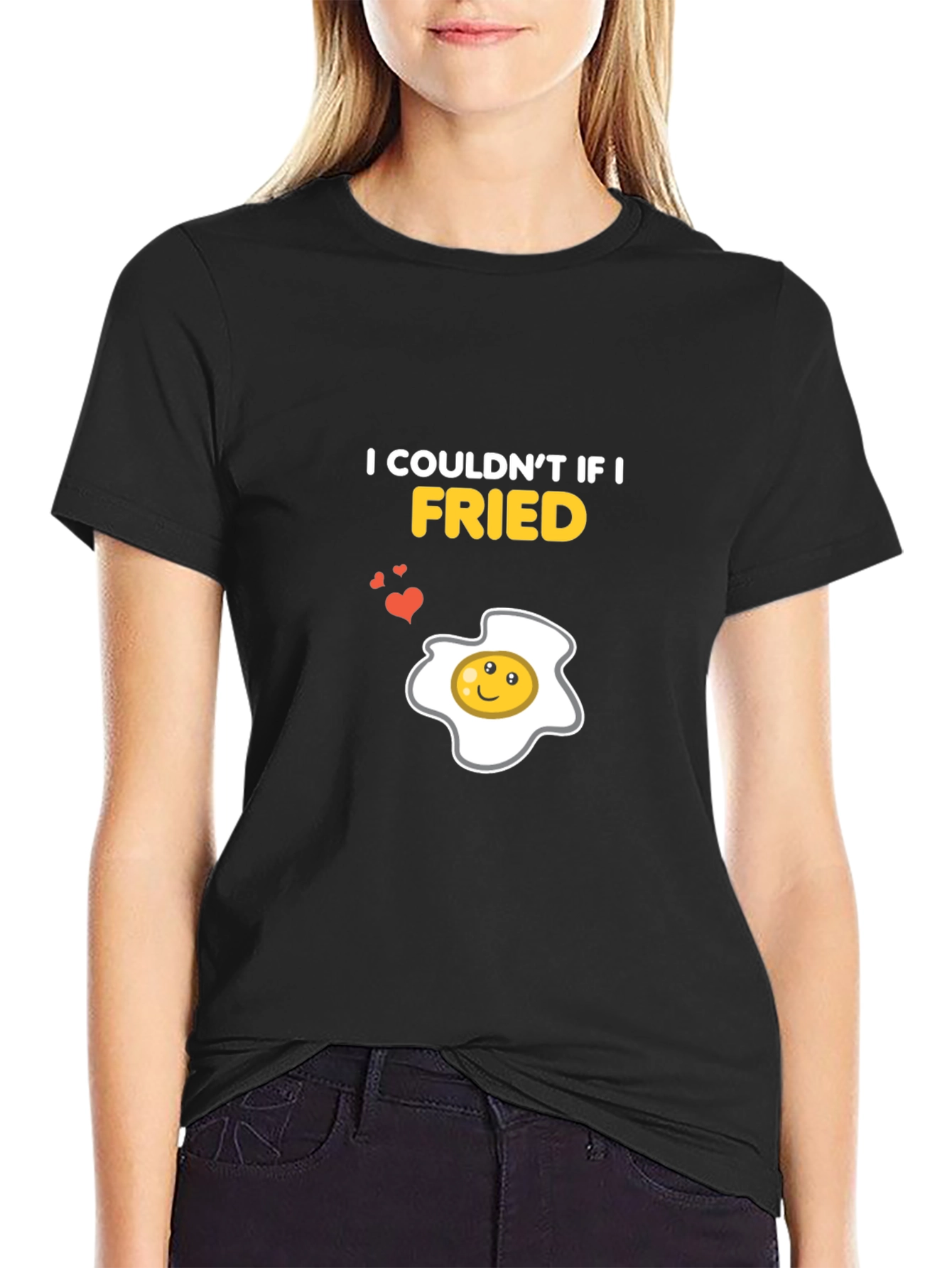 I Couldnt If I Fried Funny Egg Graphic T-Shirt