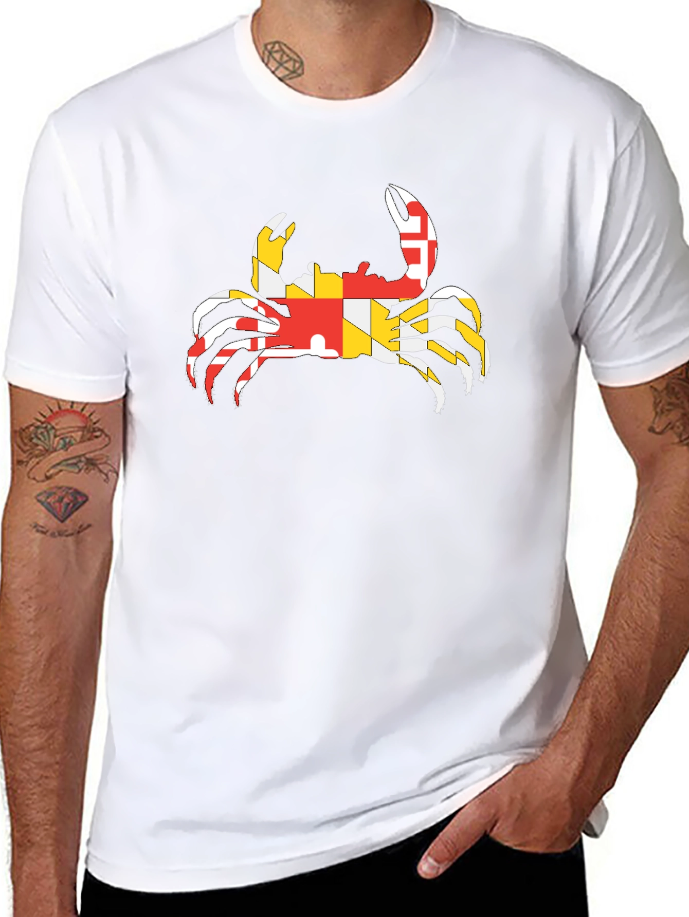 Maryland Flag Crab Graphic T-Shirt