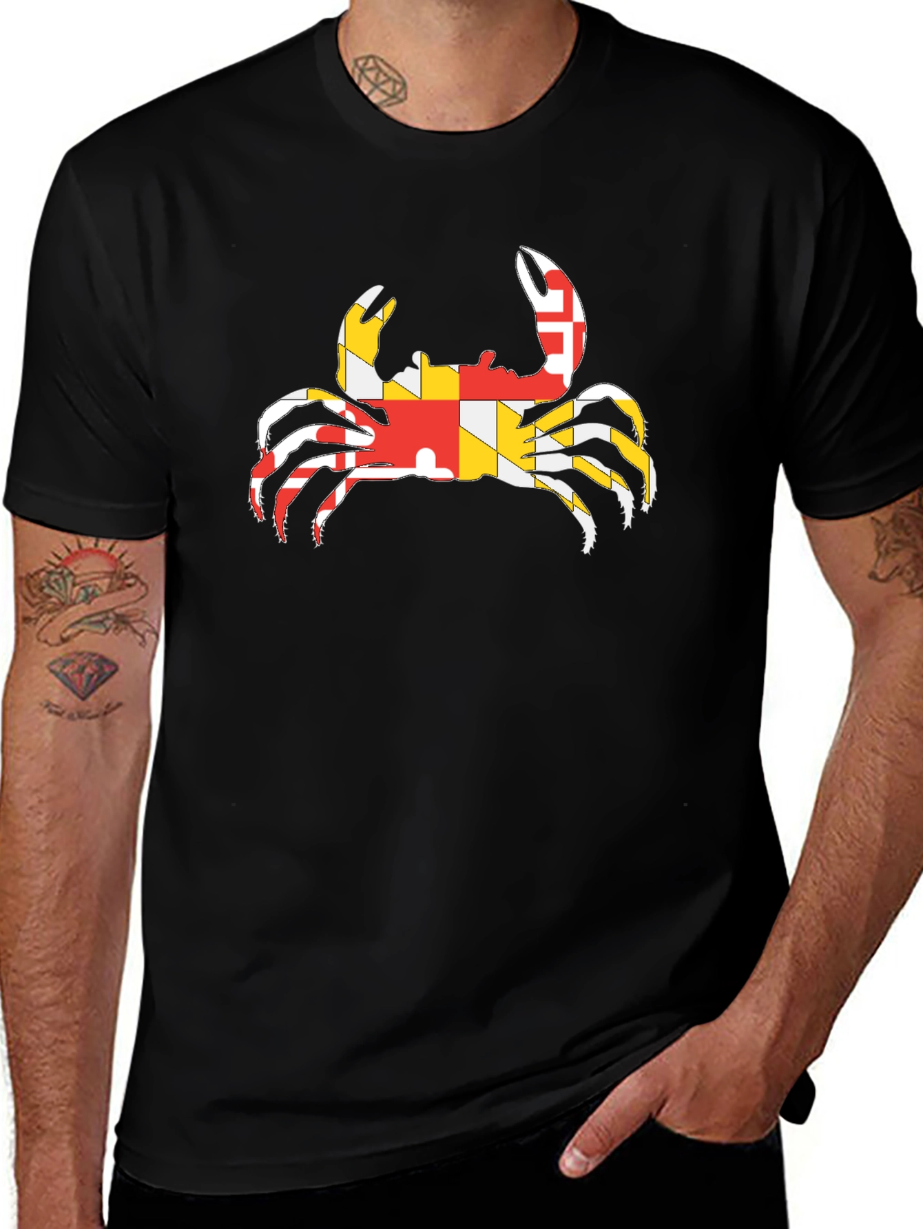 Maryland Flag Crab Graphic T-Shirt