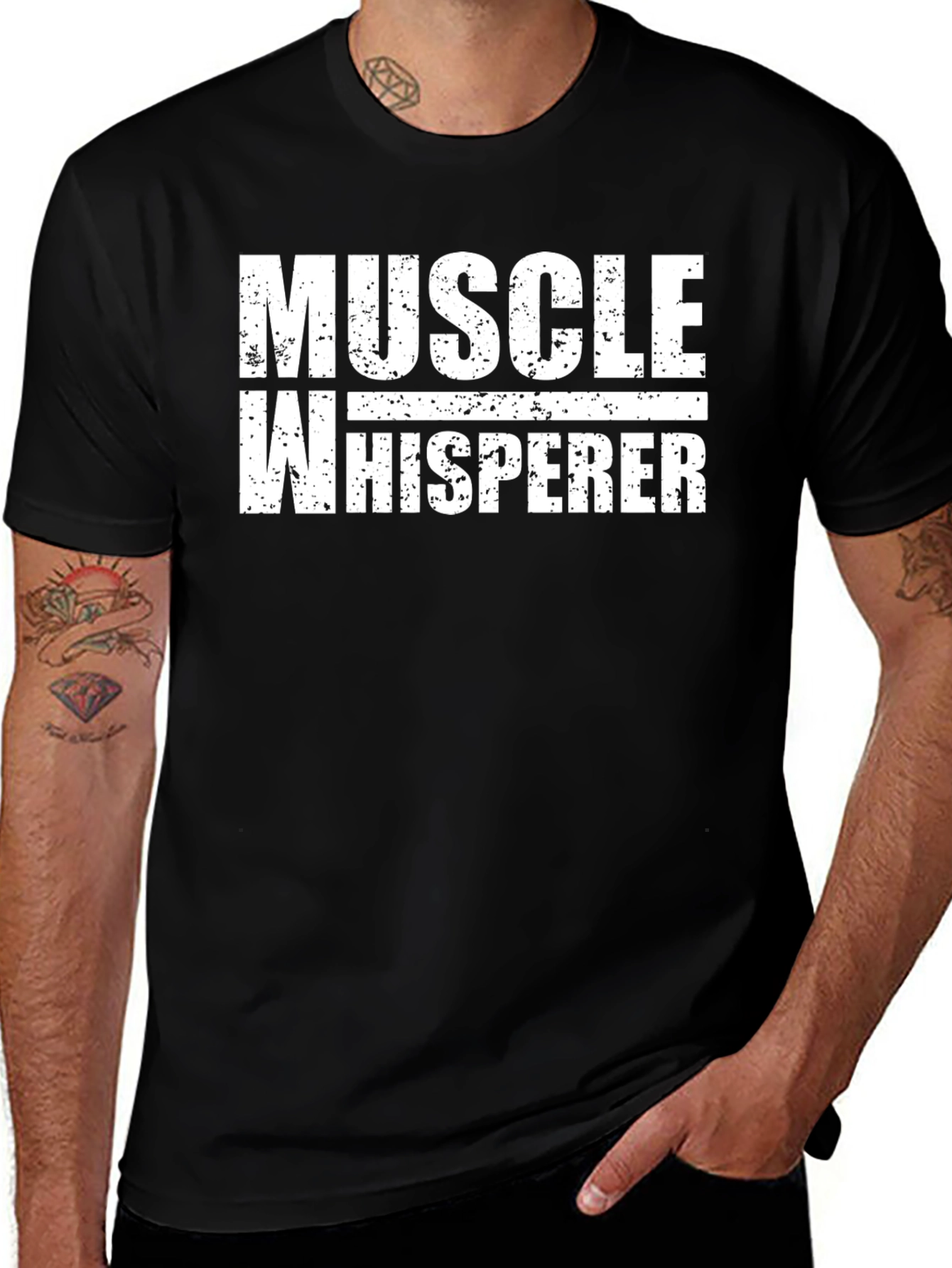 Muscle Whisperer Graphic T-Shirt - Black Cotton Tee