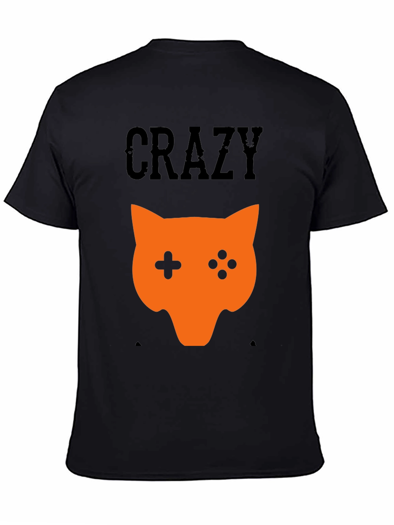 Crazy Gamer Fox Black T-Shirt
