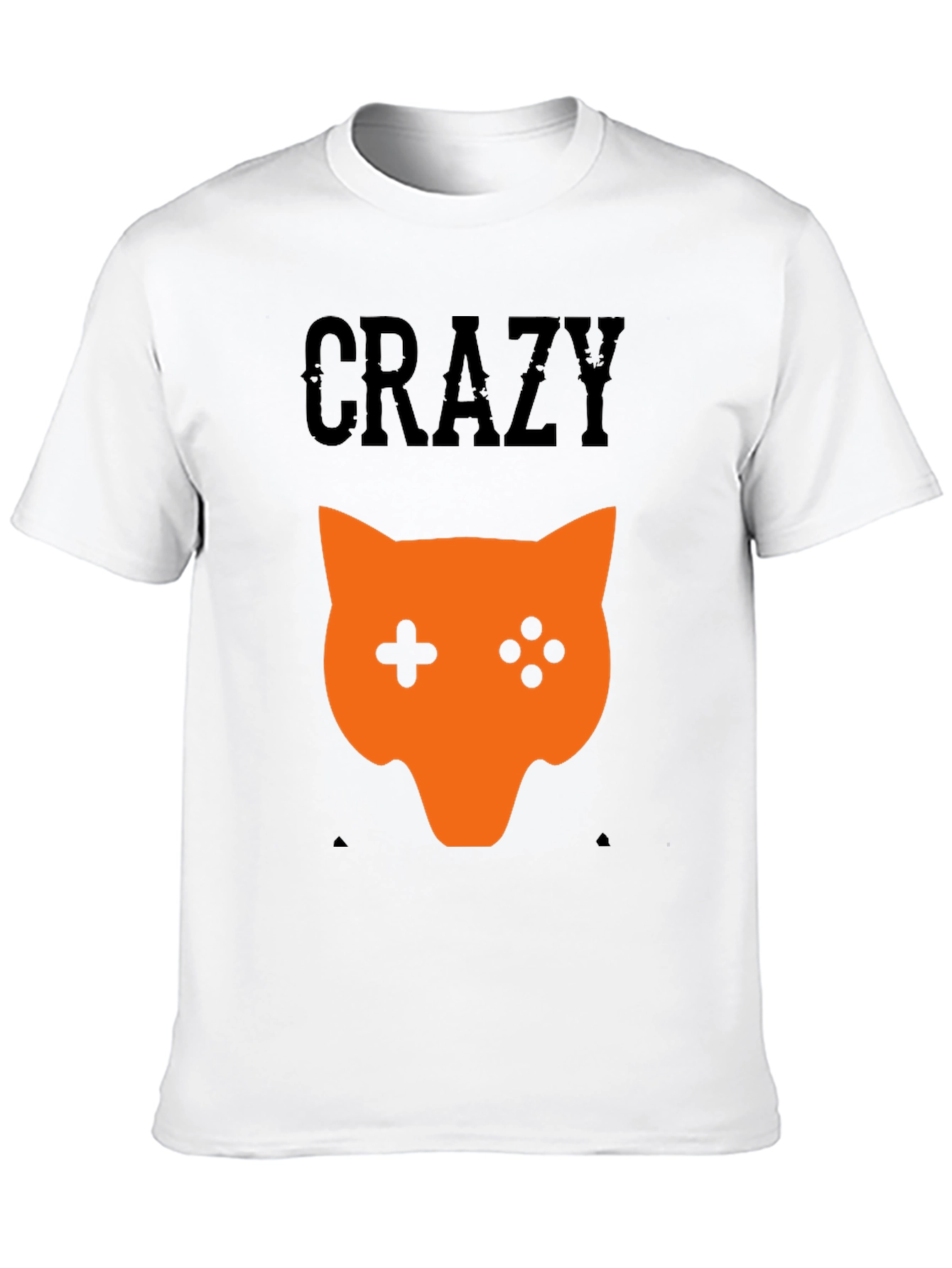 Crazy Gamer Fox Black T-Shirt