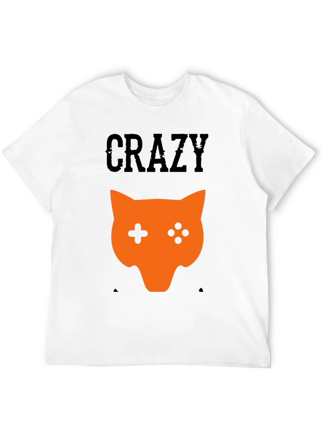 Crazy Gamer Fox Black T-Shirt