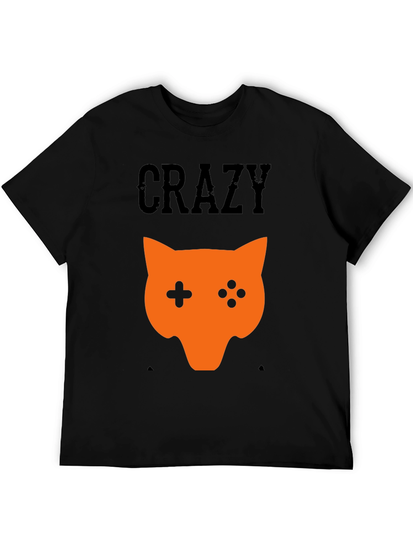 Crazy Gamer Fox Black T-Shirt