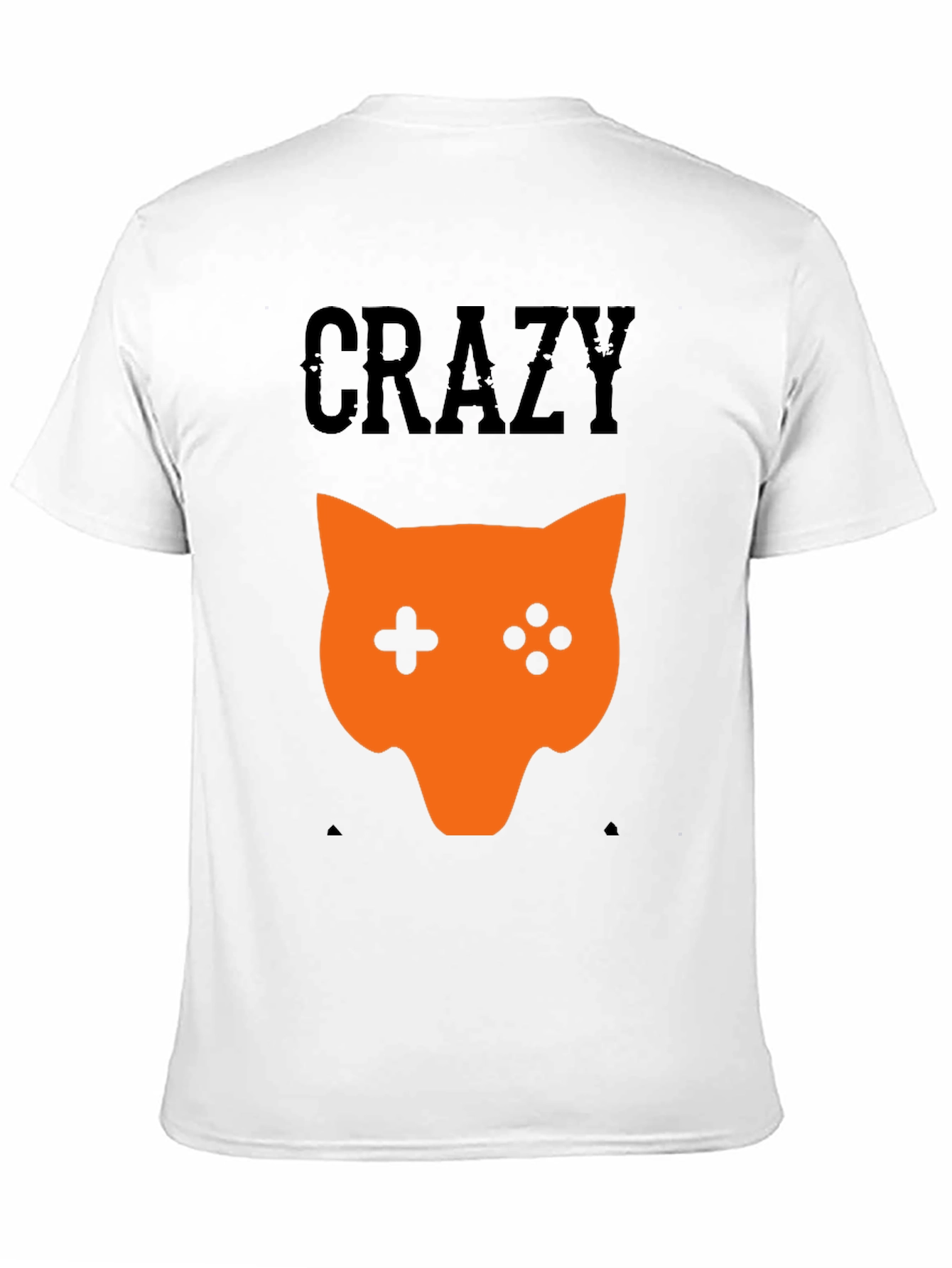 Crazy Gamer Fox Black T-Shirt