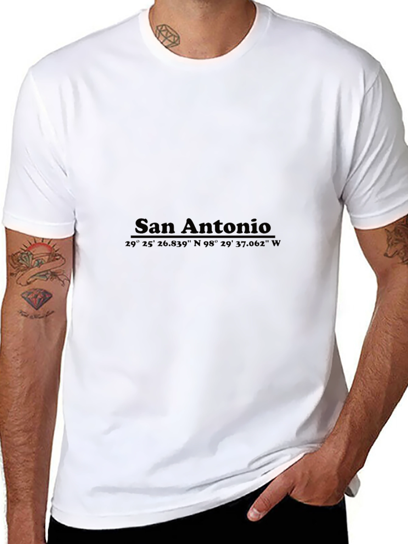 San Antonio Coordinates T-Shirt - Black