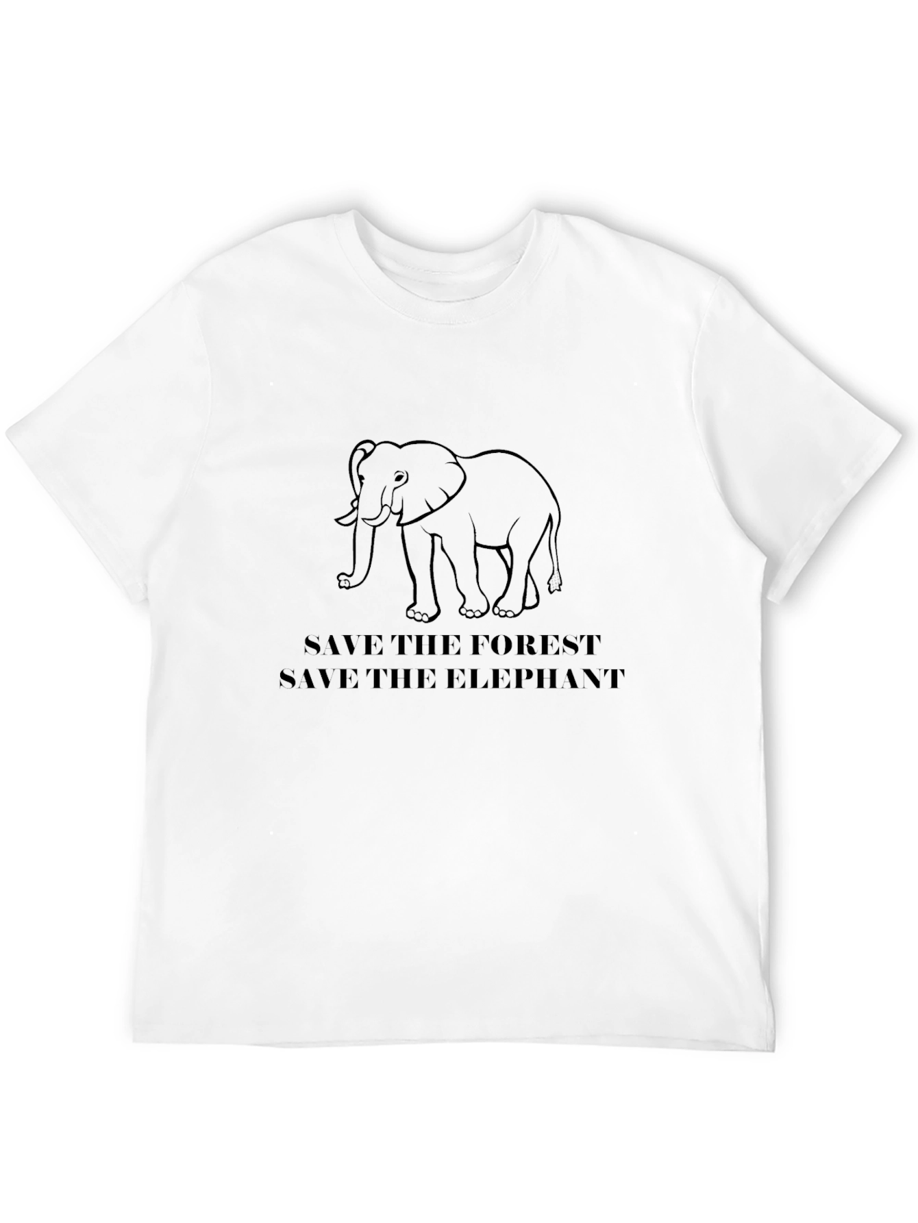 Save the Elephant T-Shirt Black Cotton Tee