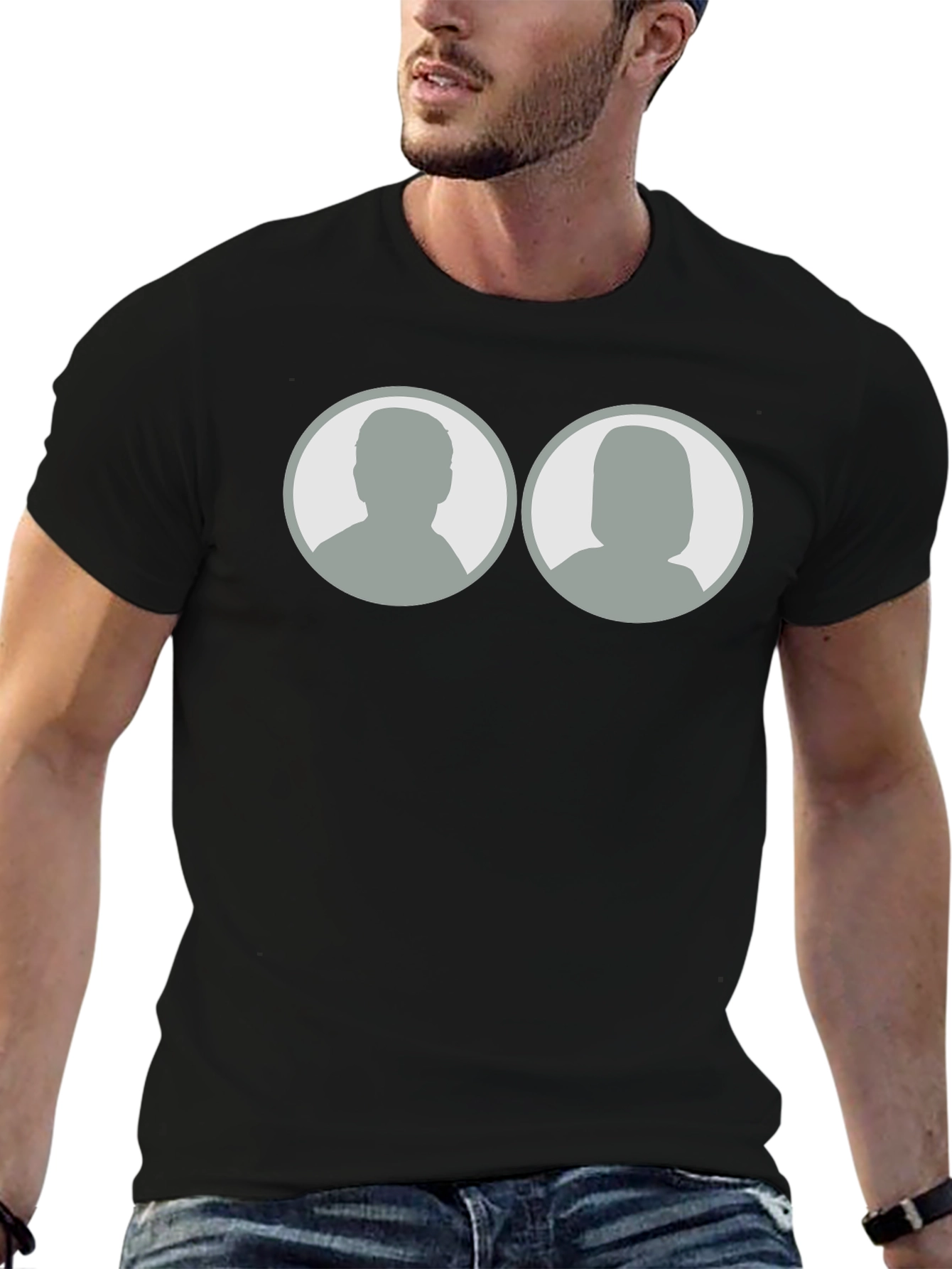 Silhouette Couple Black T-Shirt