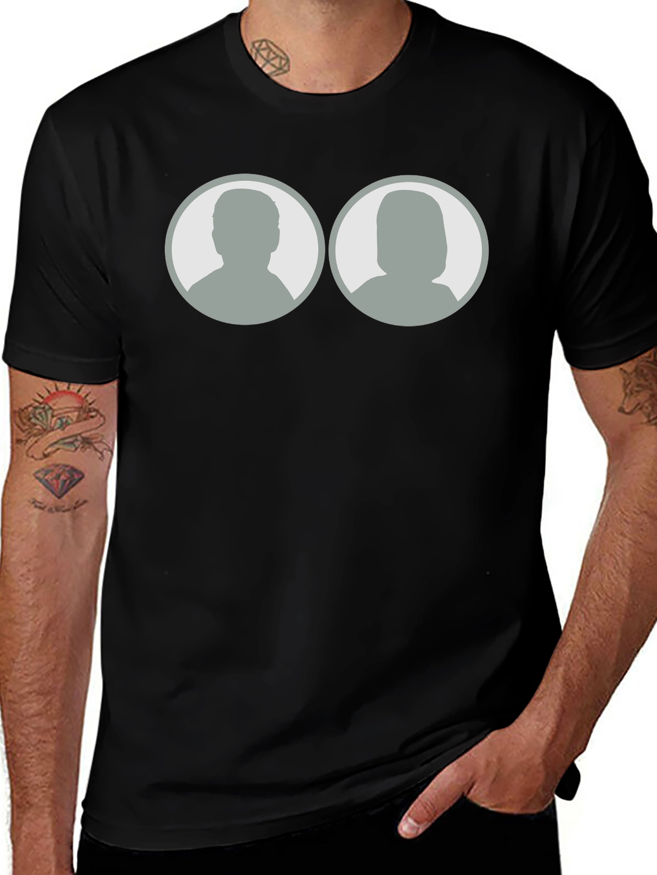 Silhouette Couple Black T-Shirt