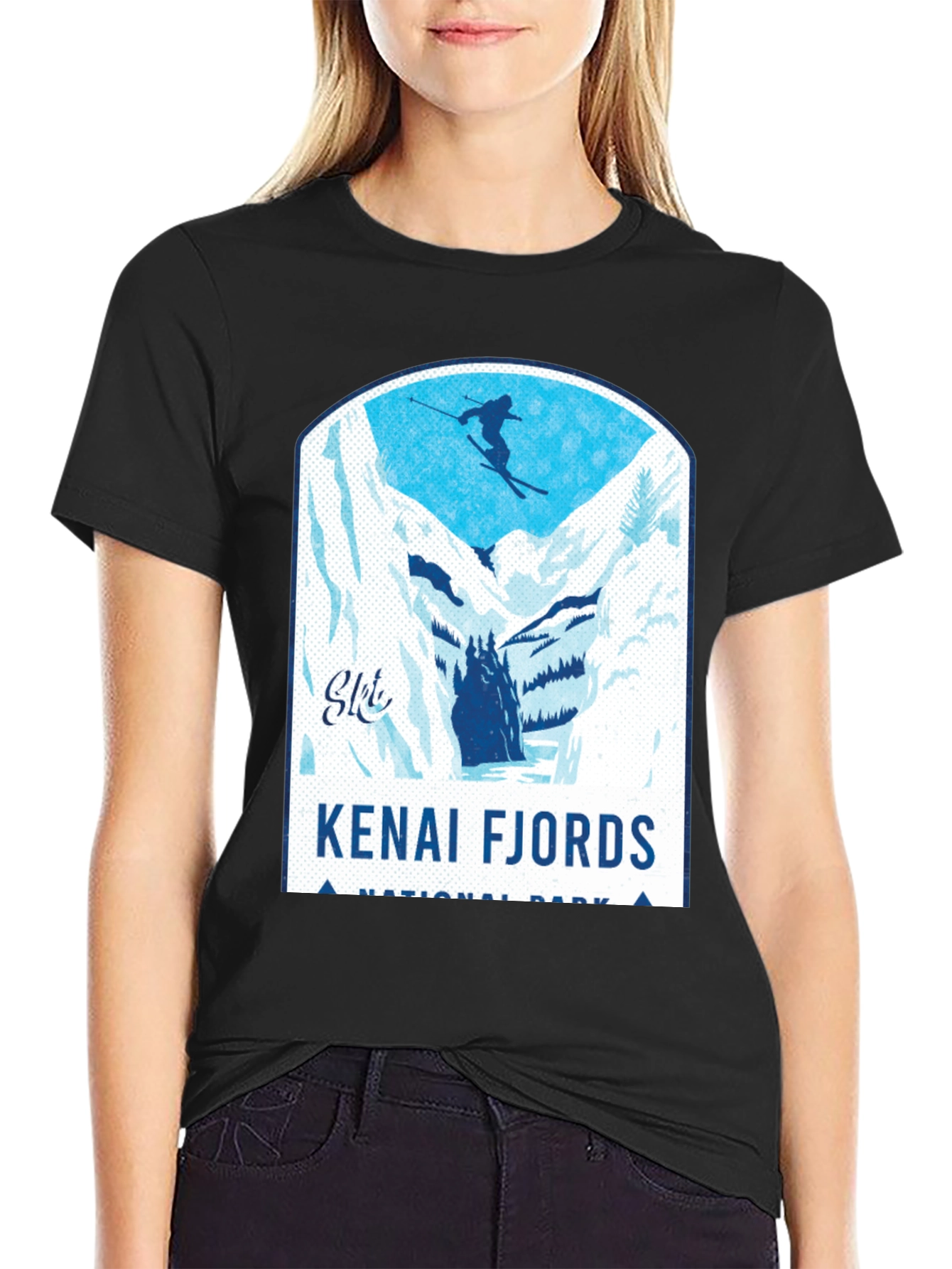 Kenai Fjords National Park Skiing T-Shirt