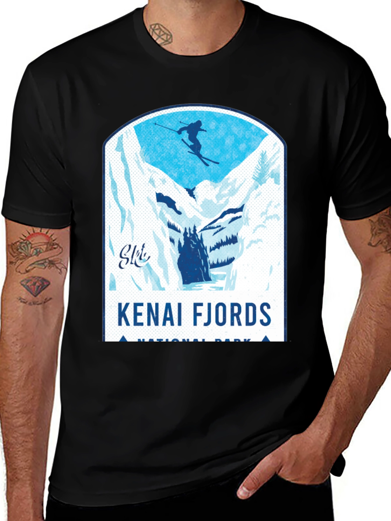 Kenai Fjords National Park Skiing T-Shirt