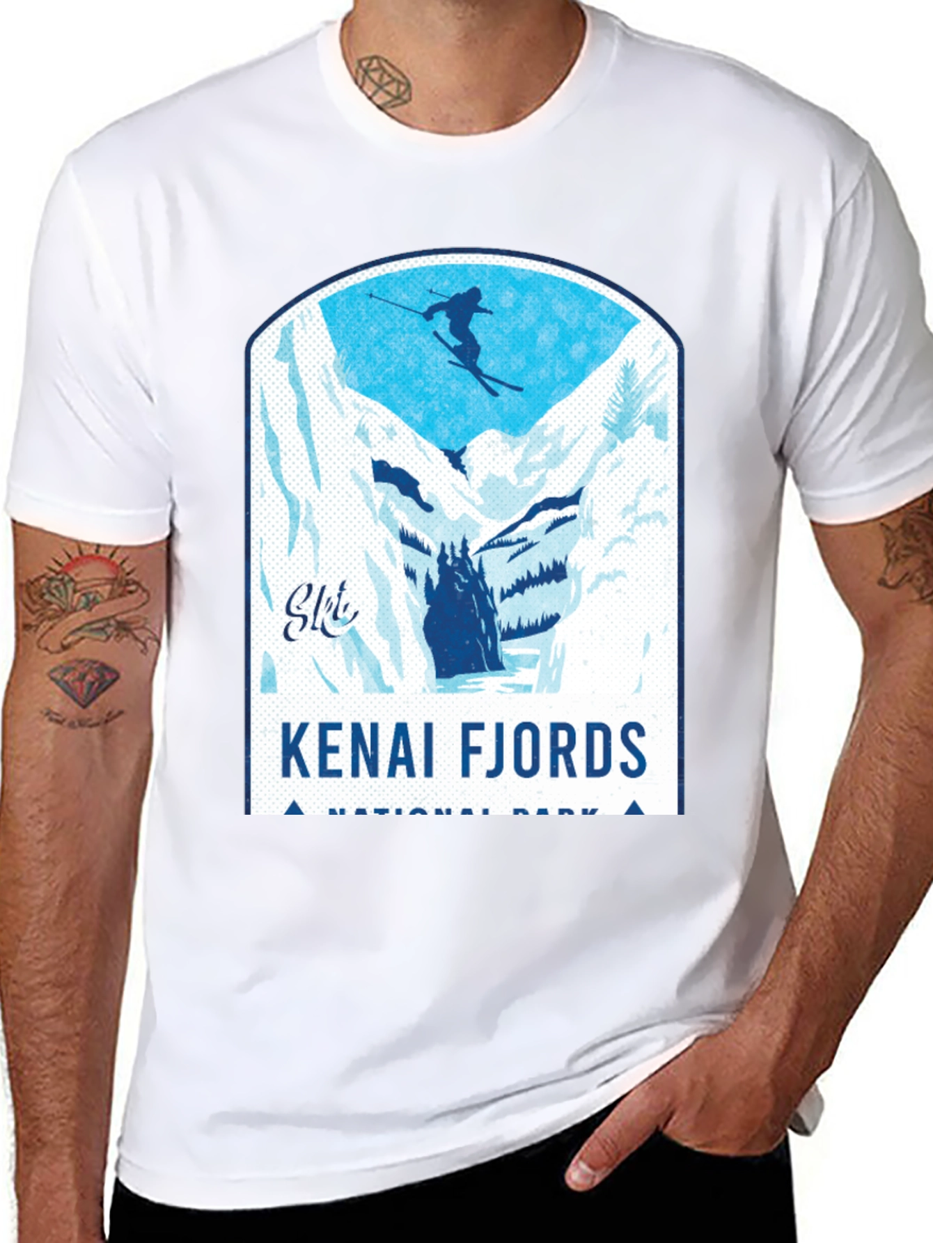 Kenai Fjords National Park Skiing T-Shirt