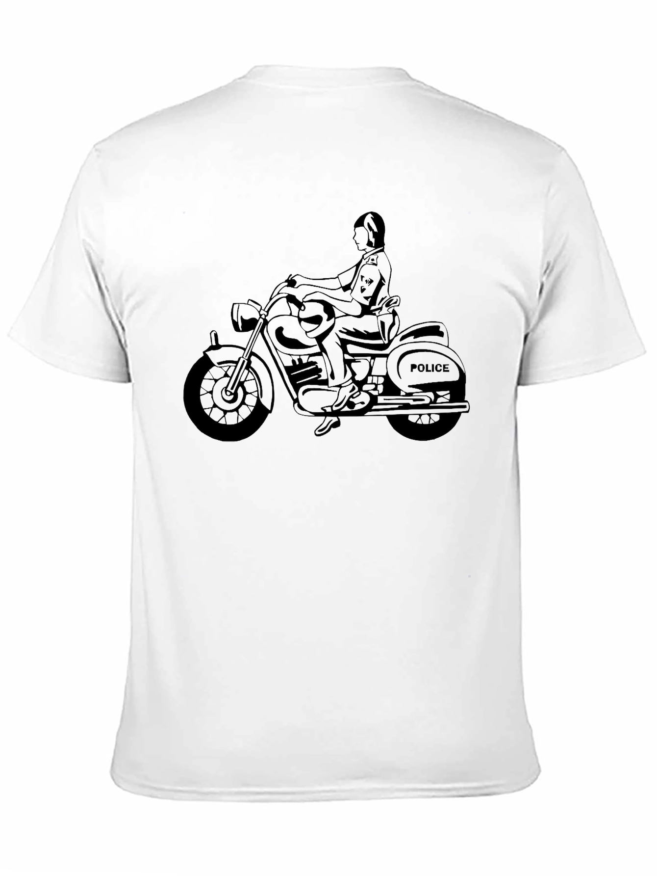 Police Motorcycle Rider Graphic Tee - Black