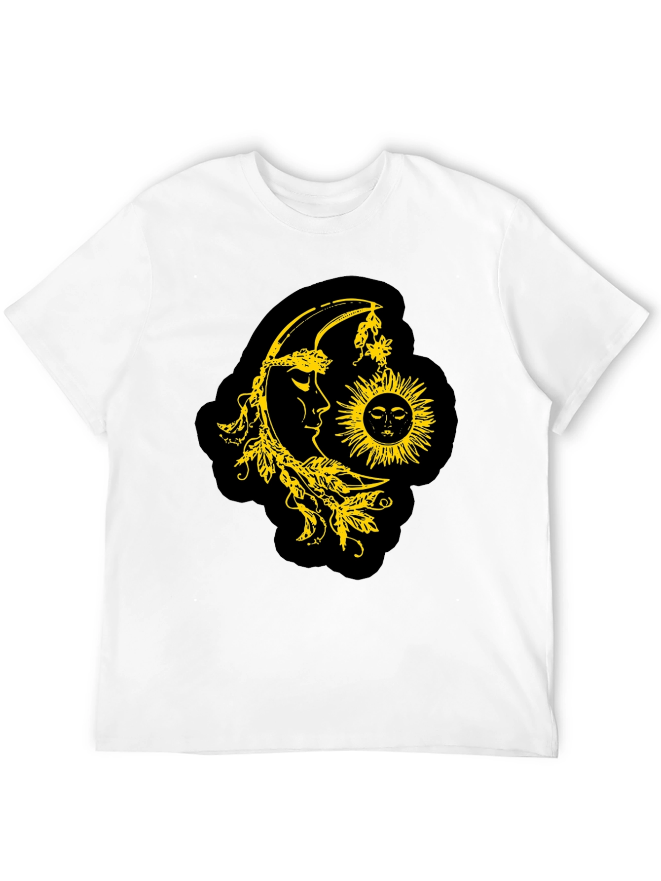 Celestial Sun & Moon Graphic T-Shirt - Black