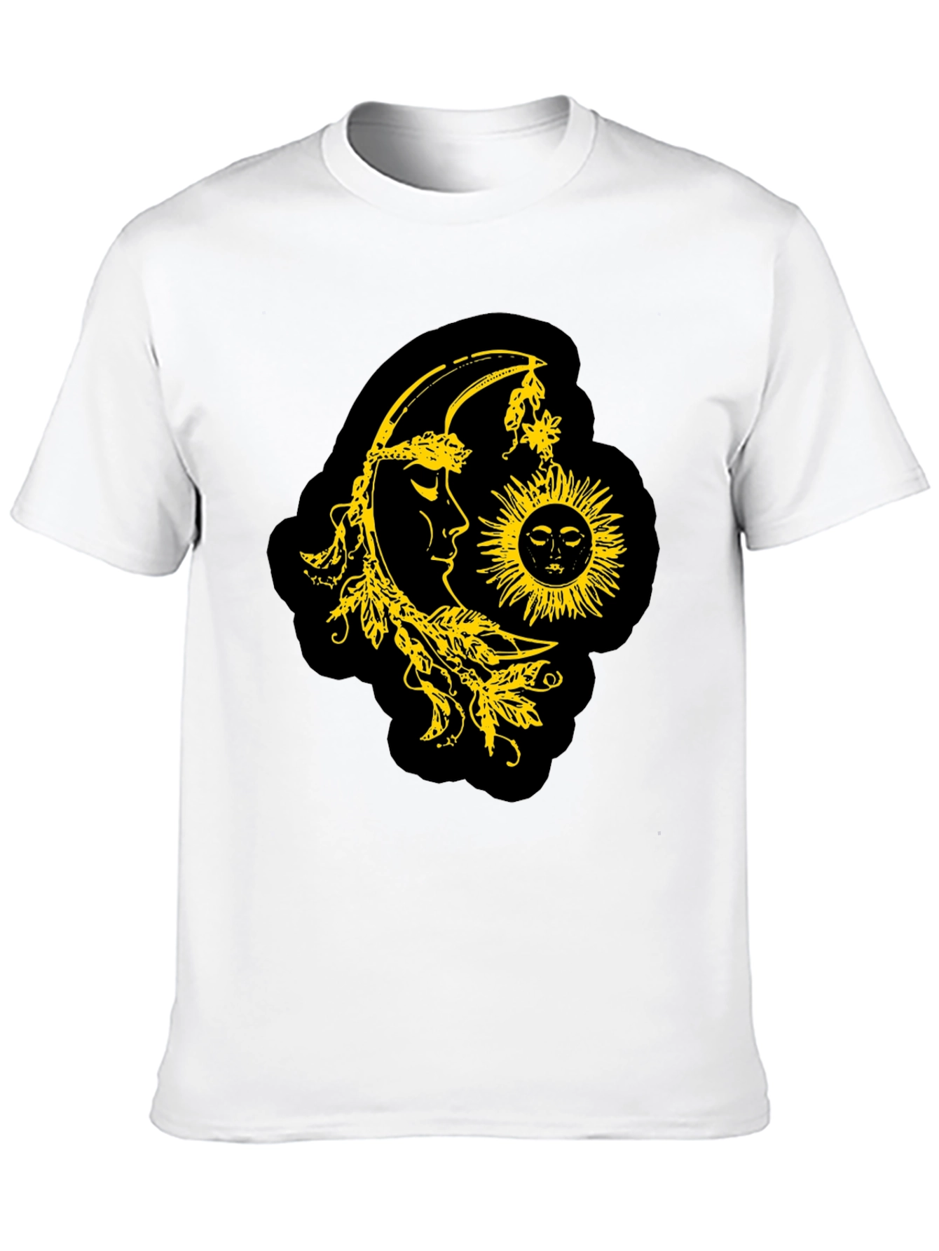Celestial Sun & Moon Graphic T-Shirt - Black