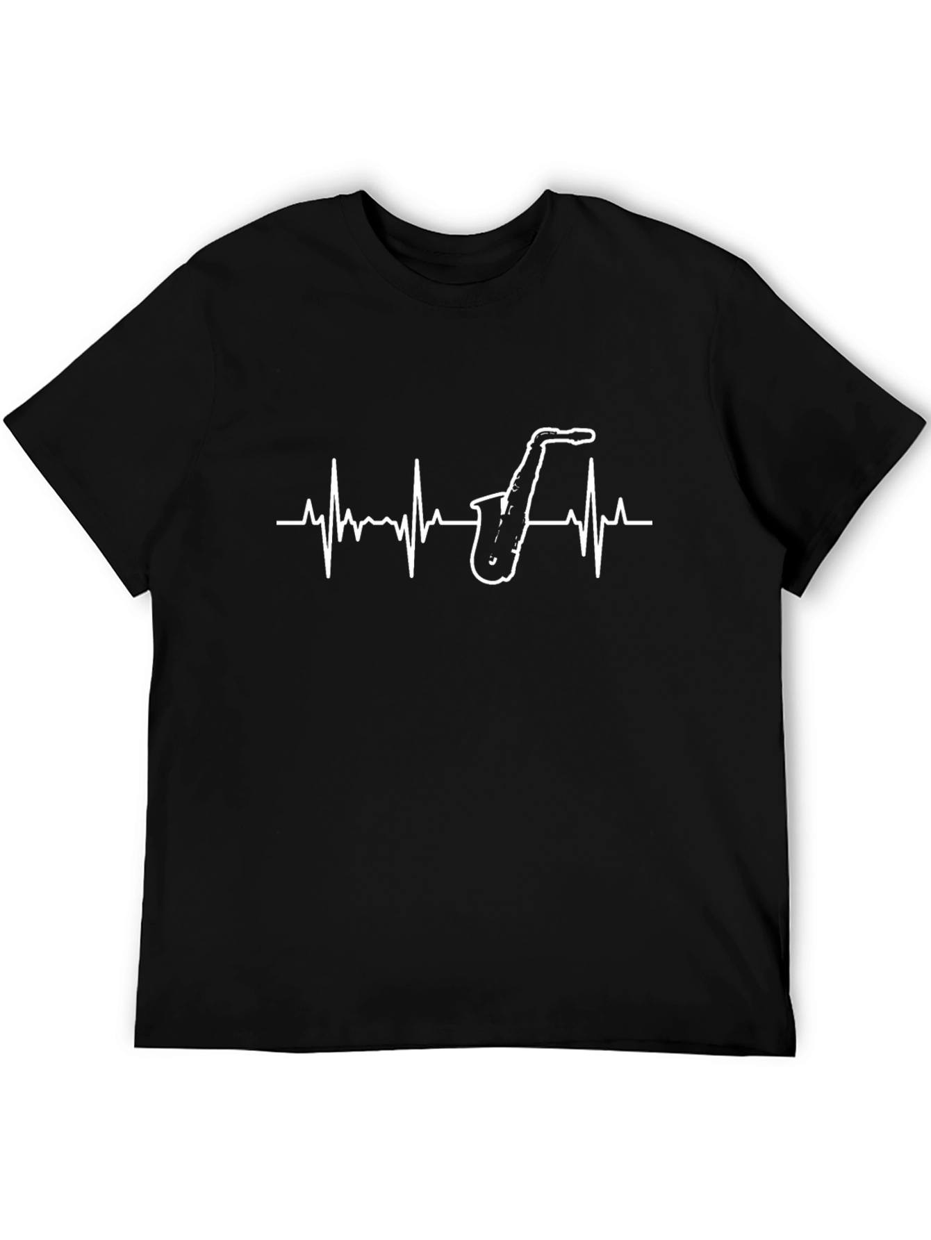 Saxophone Heartbeat Graphic T-Shirt - Musician Tee