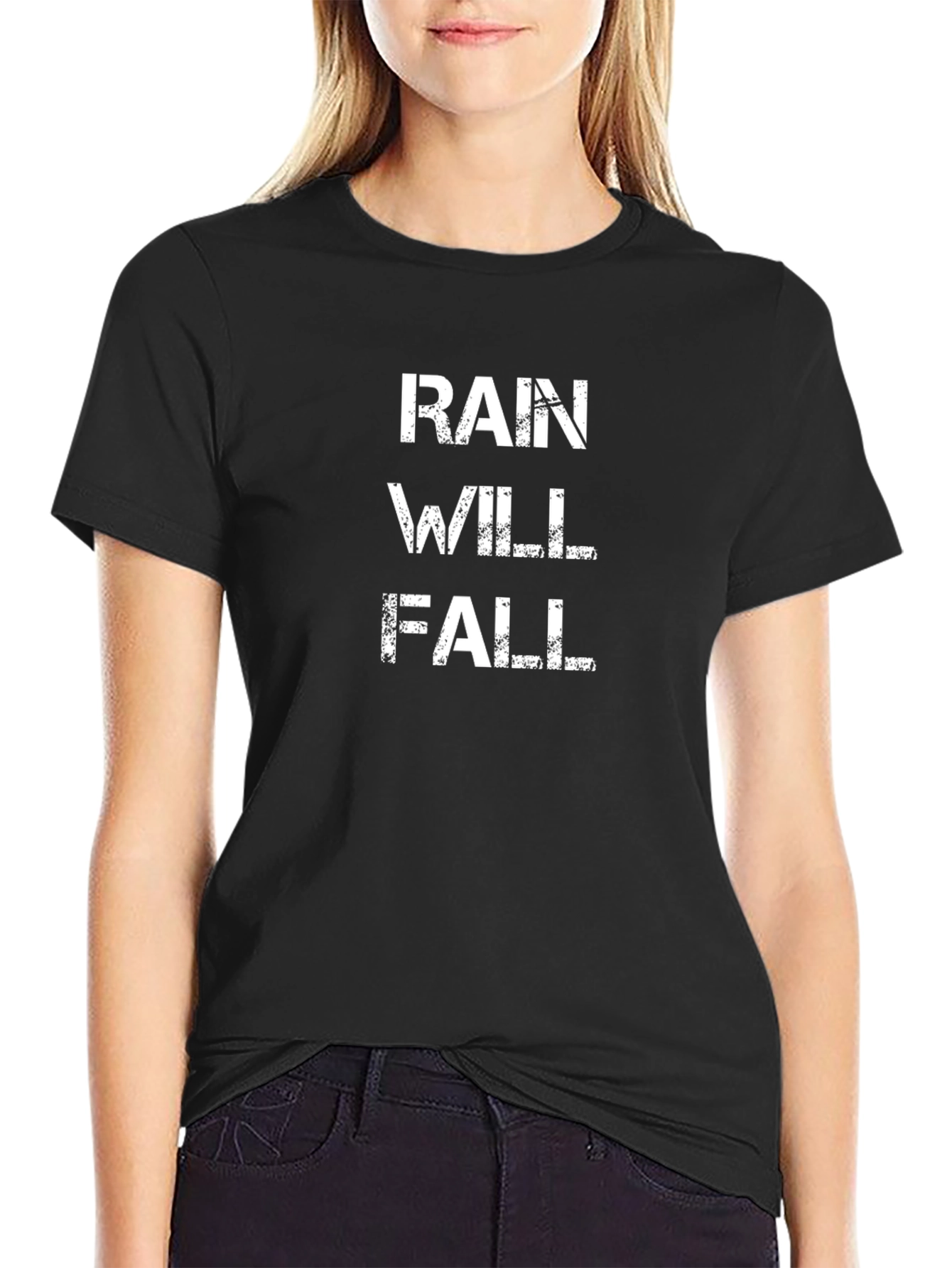 Rain Will Fall Graphic Tee - Black Cotton T-Shirt