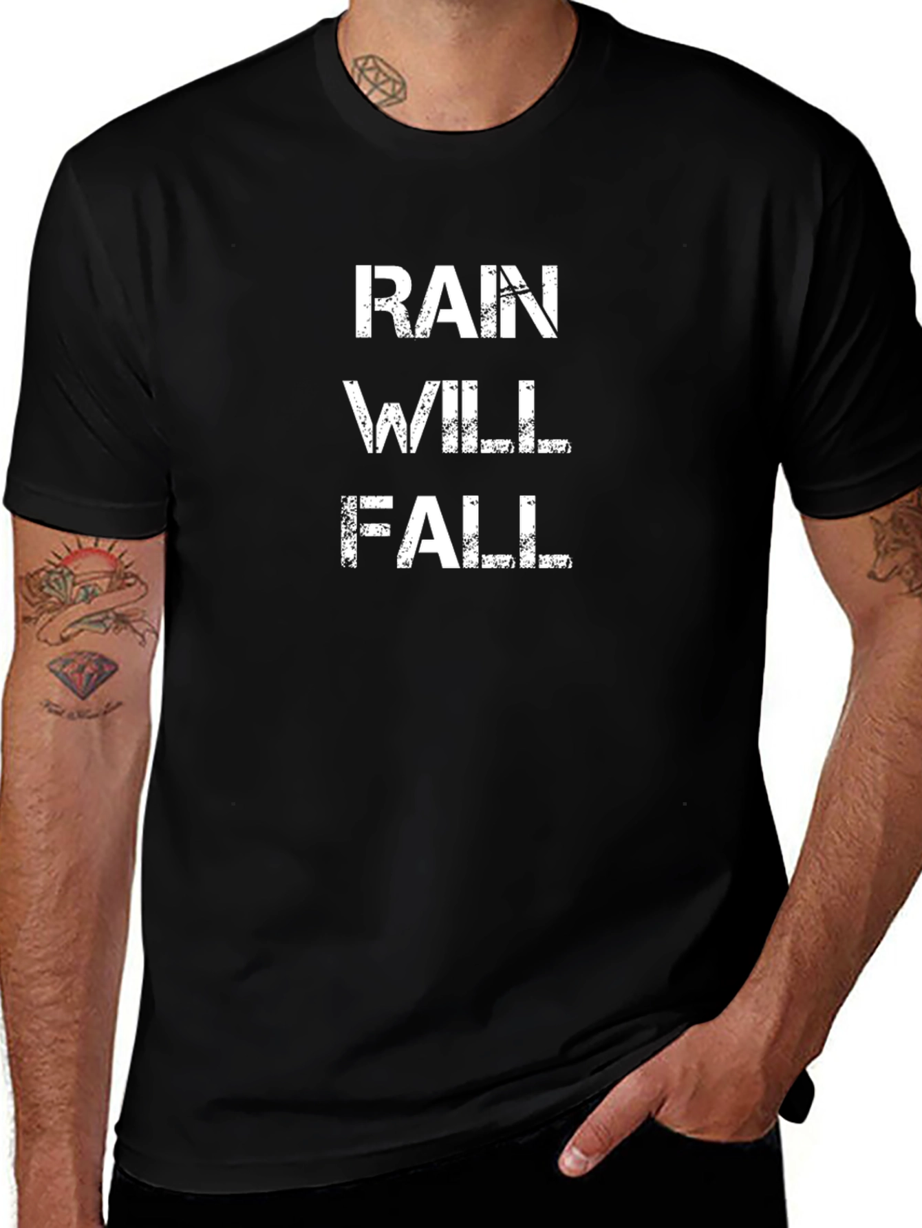 Rain Will Fall Graphic Tee - Black Cotton T-Shirt