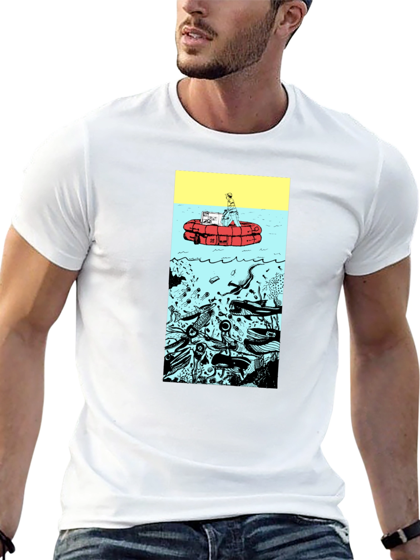 Unique Graphic Print Black T-Shirt