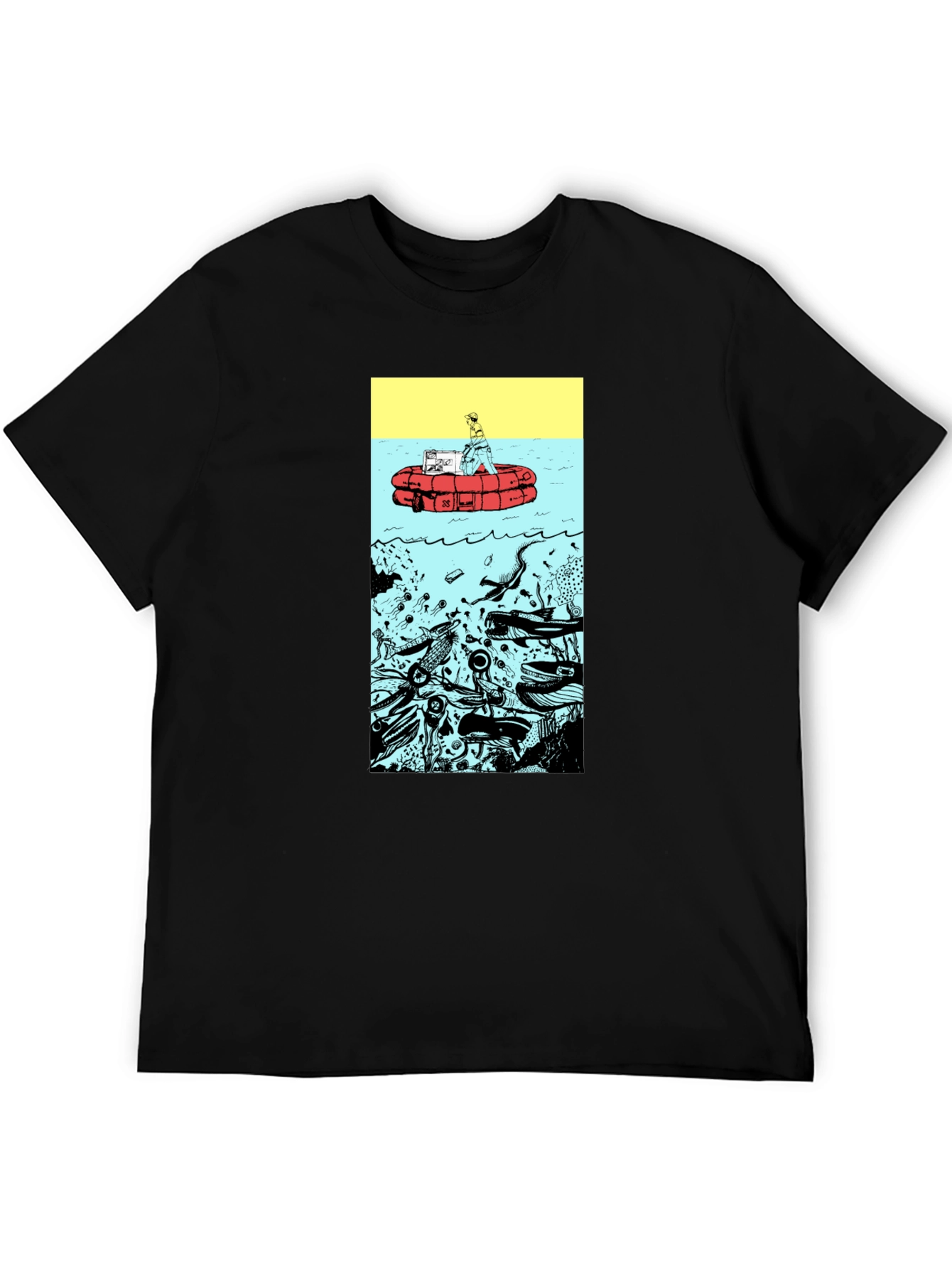 Unique Graphic Print Black T-Shirt