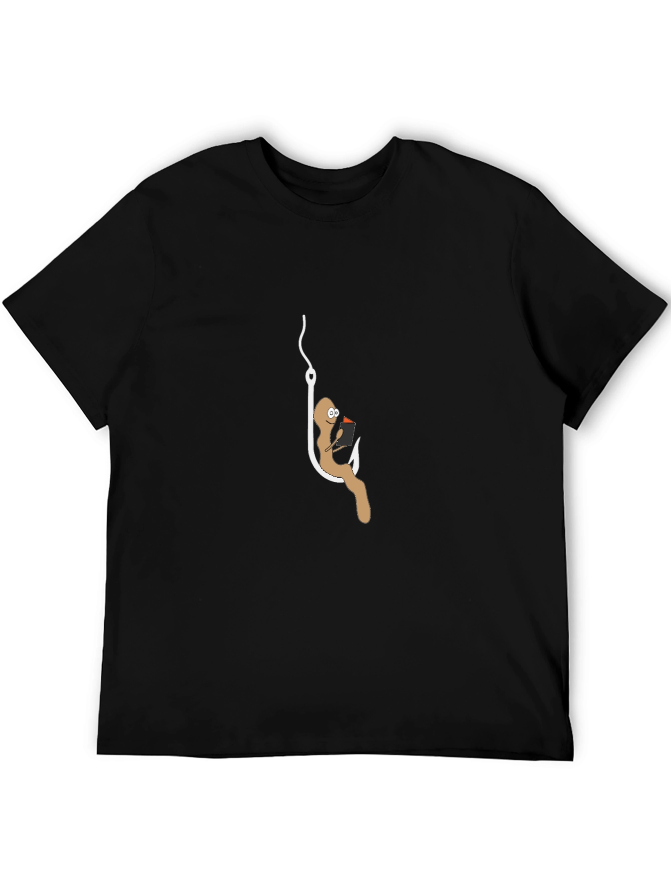 Humorous Worm on Hook T-Shirt