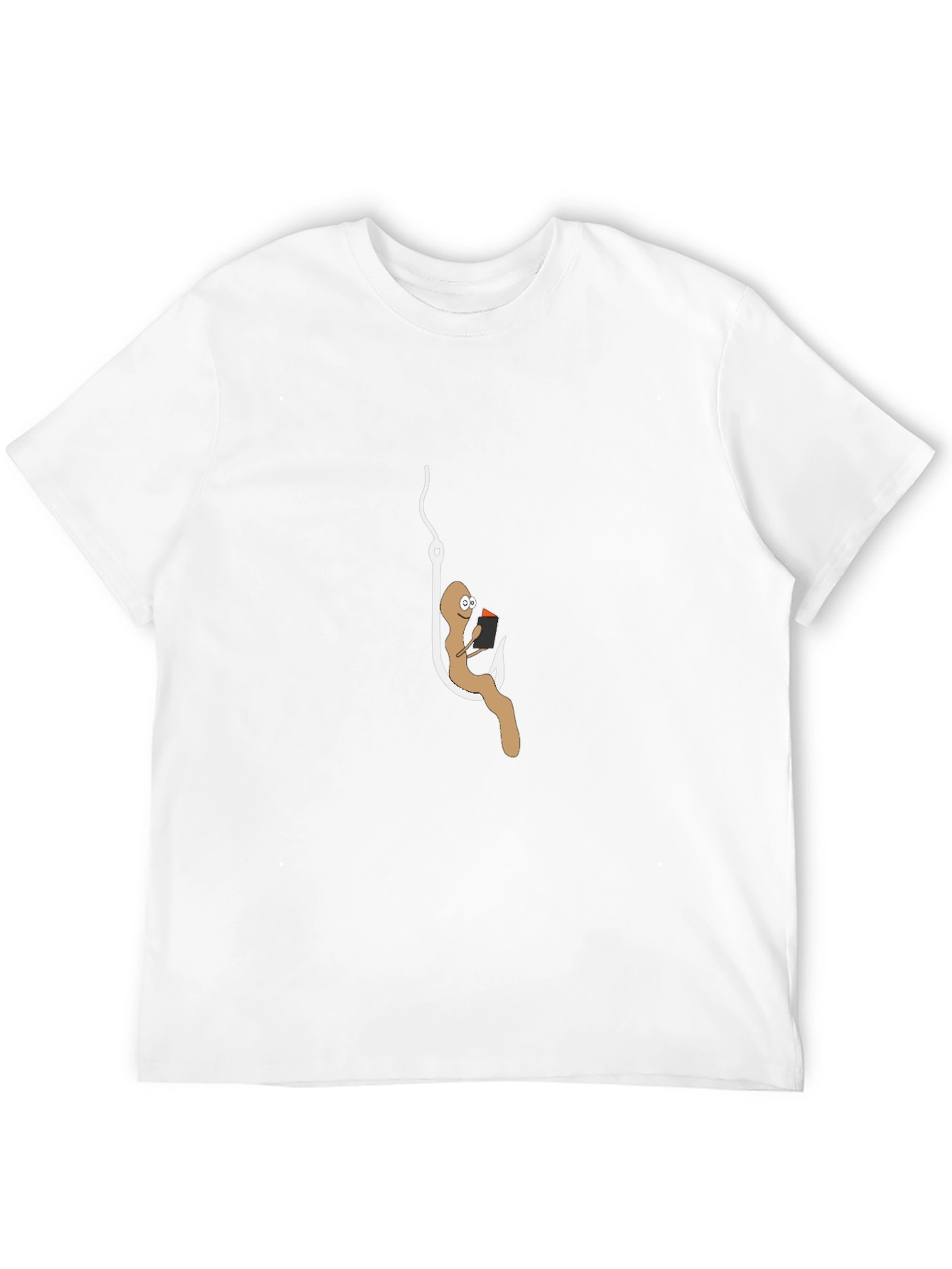Humorous Worm on Hook T-Shirt