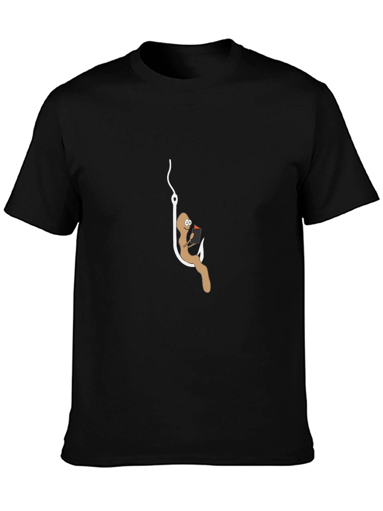 Humorous Worm on Hook T-Shirt