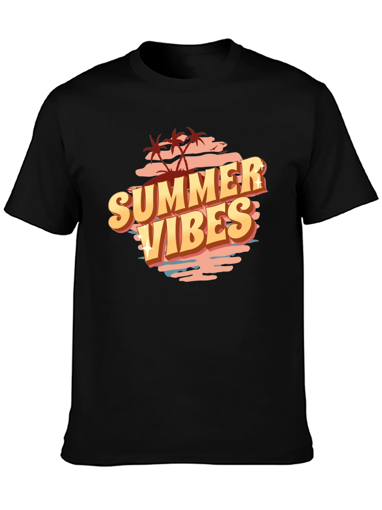 Summer Vibes Graphic Tee - Black
