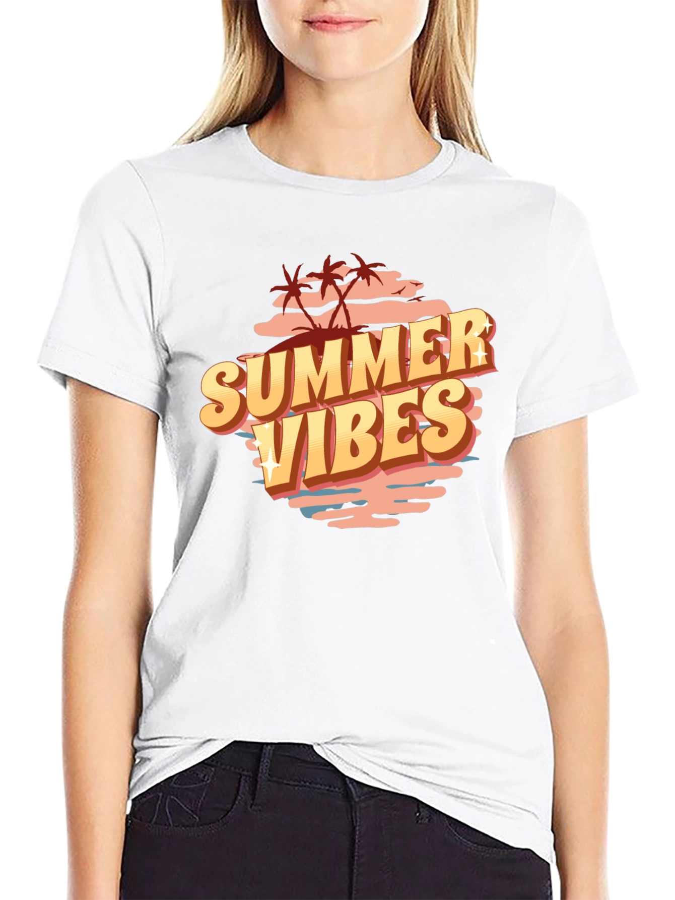 Summer Vibes Graphic Tee - Black