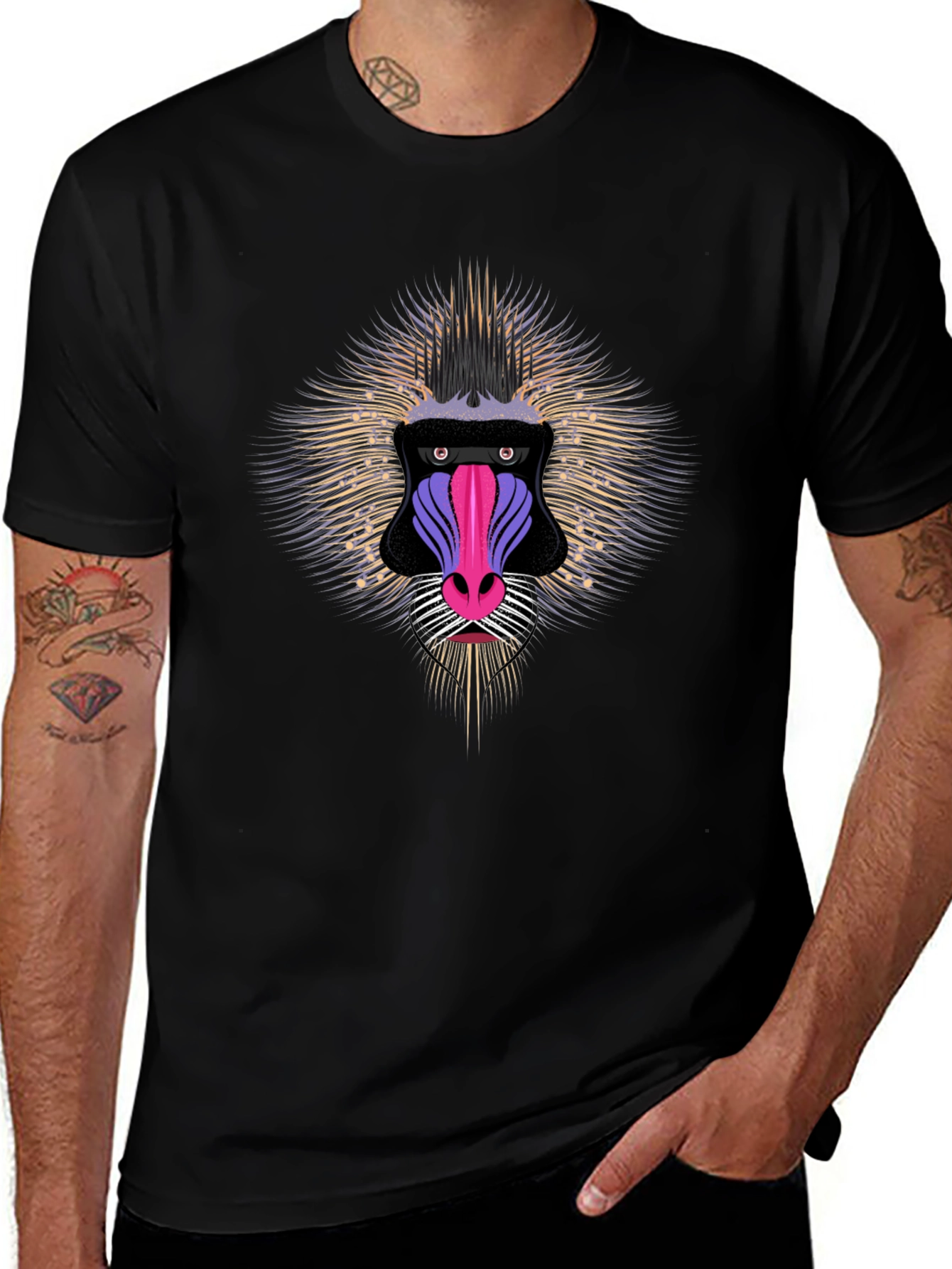 Mandrill Graphic T-Shirt - Bold Animal Design