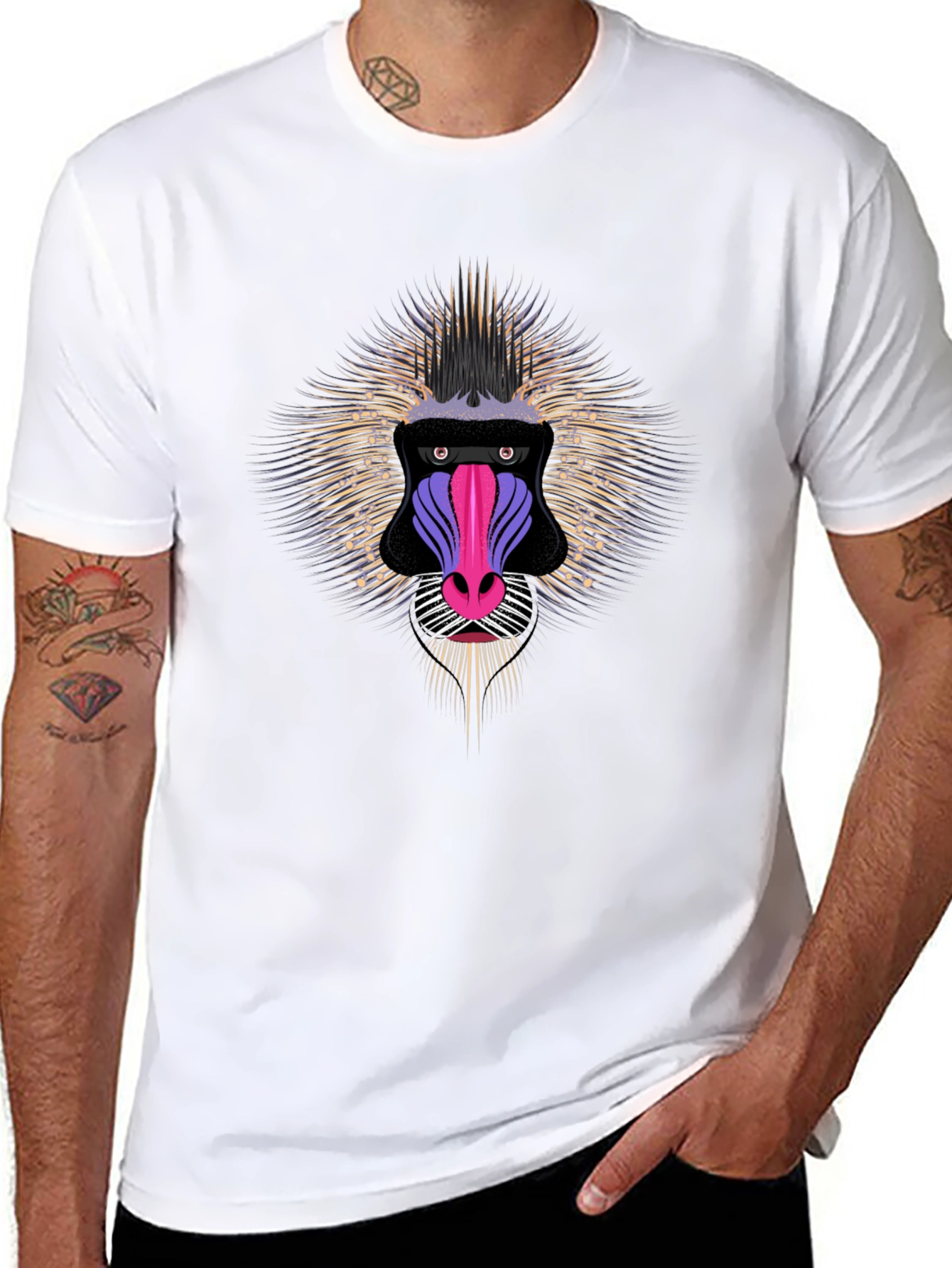 Mandrill Graphic T-Shirt - Bold Animal Design