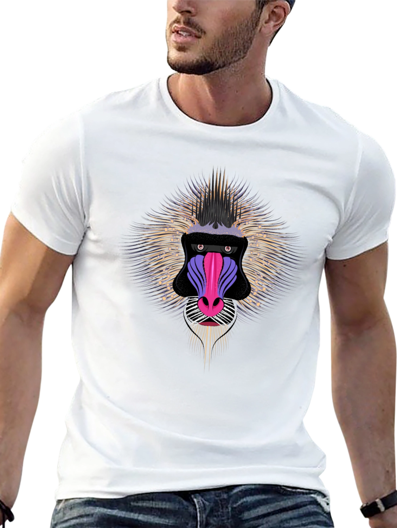 Mandrill Graphic T-Shirt - Bold Animal Design