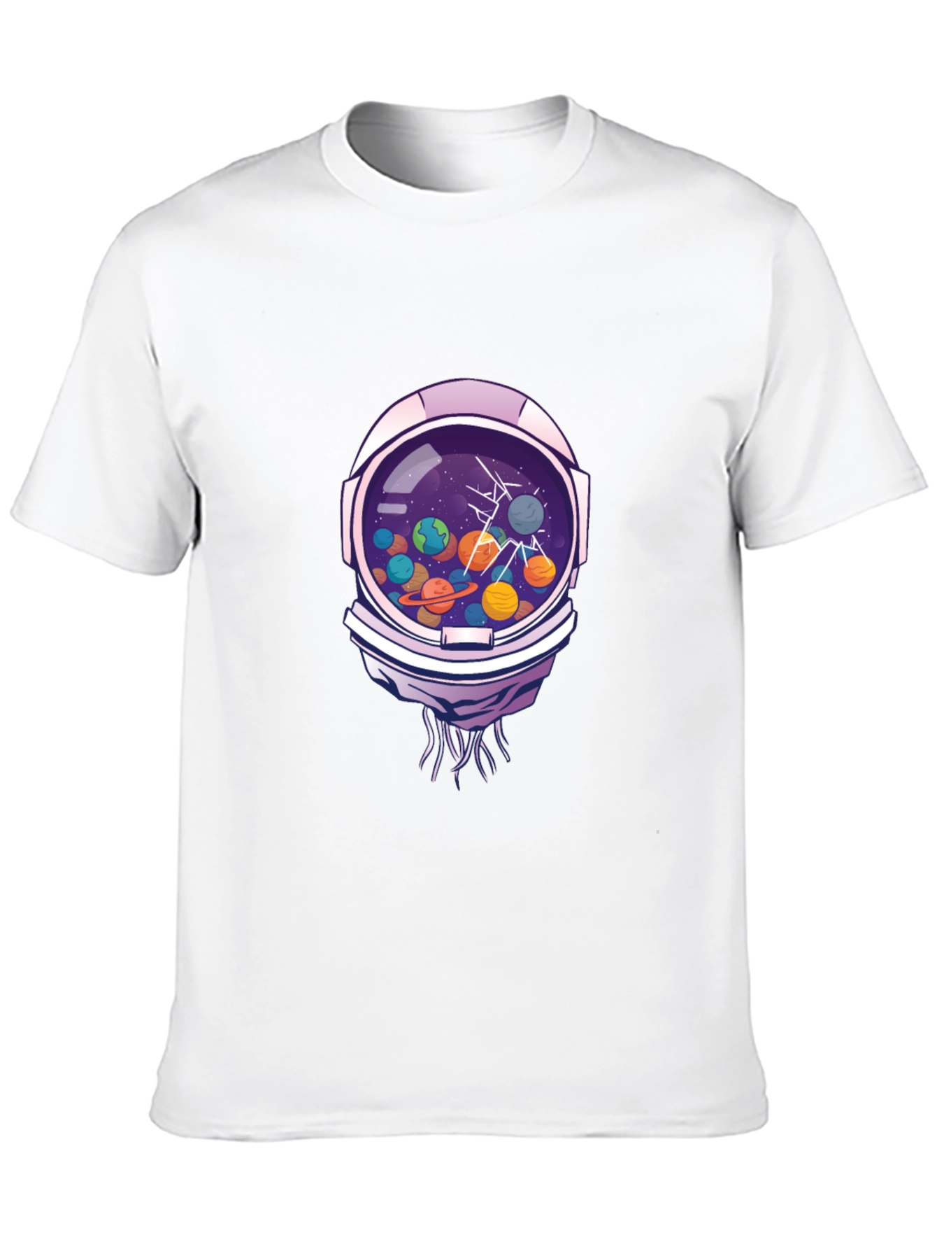 Astronaut Helmet Space Planet Graphic T-Shirt
