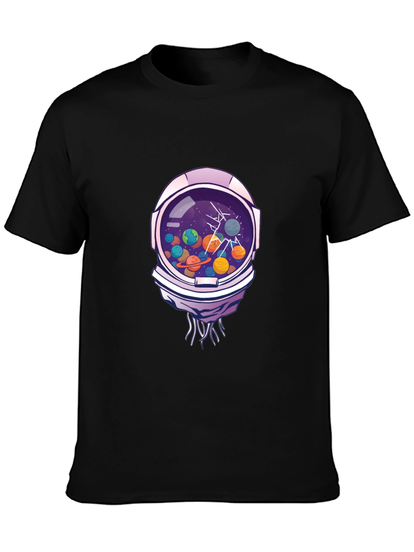 Astronaut Helmet Space Planet Graphic T-Shirt
