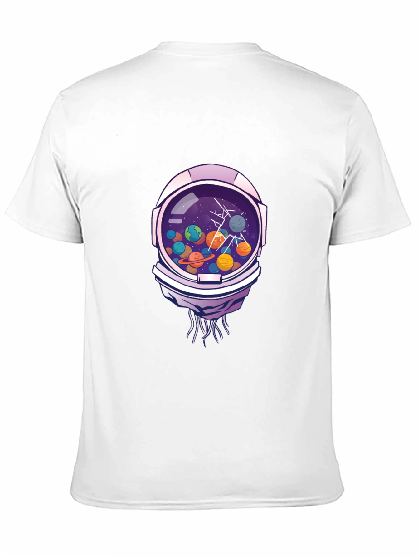 Astronaut Helmet Space Planet Graphic T-Shirt