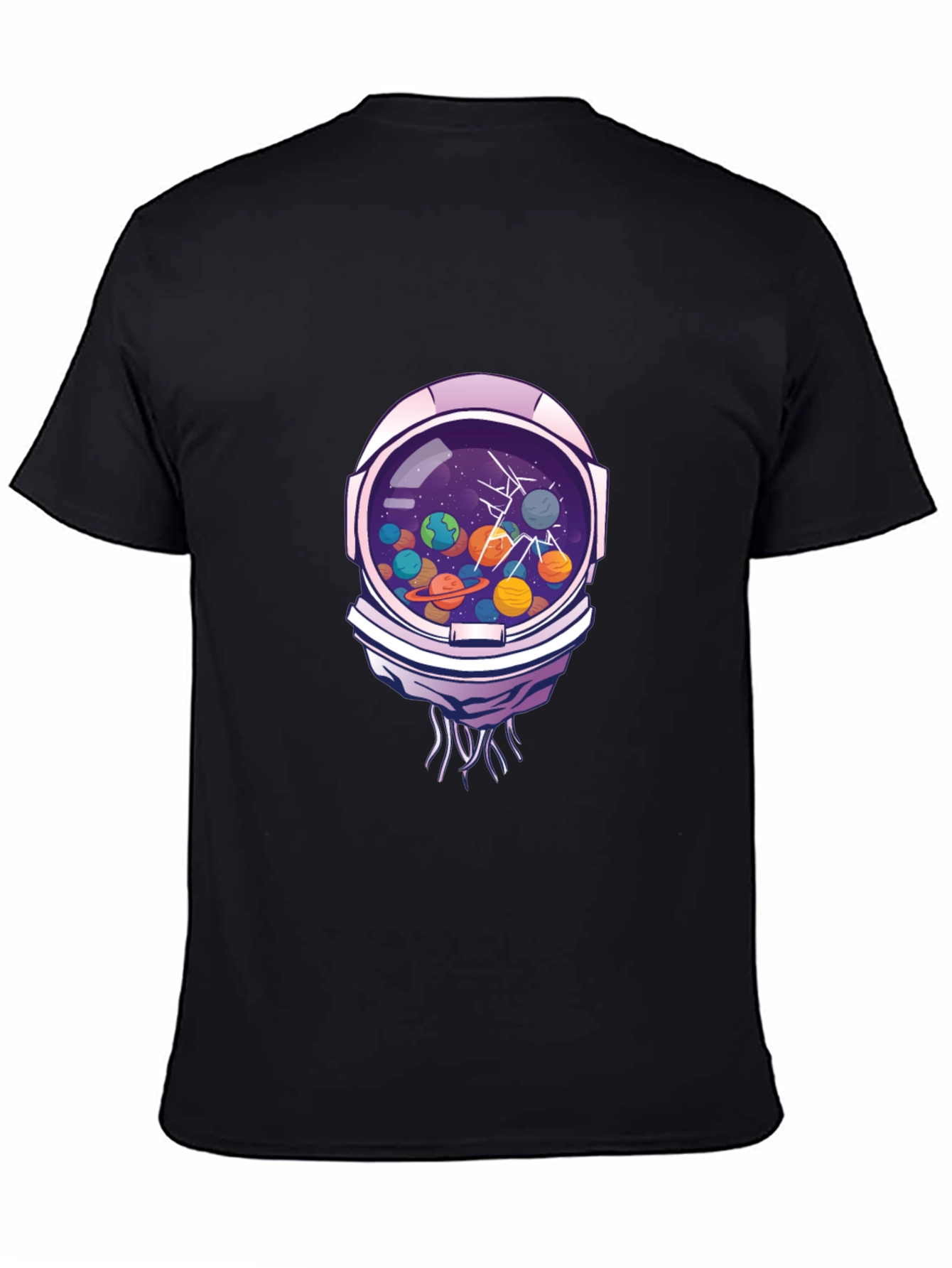 Astronaut Helmet Space Planet Graphic T-Shirt
