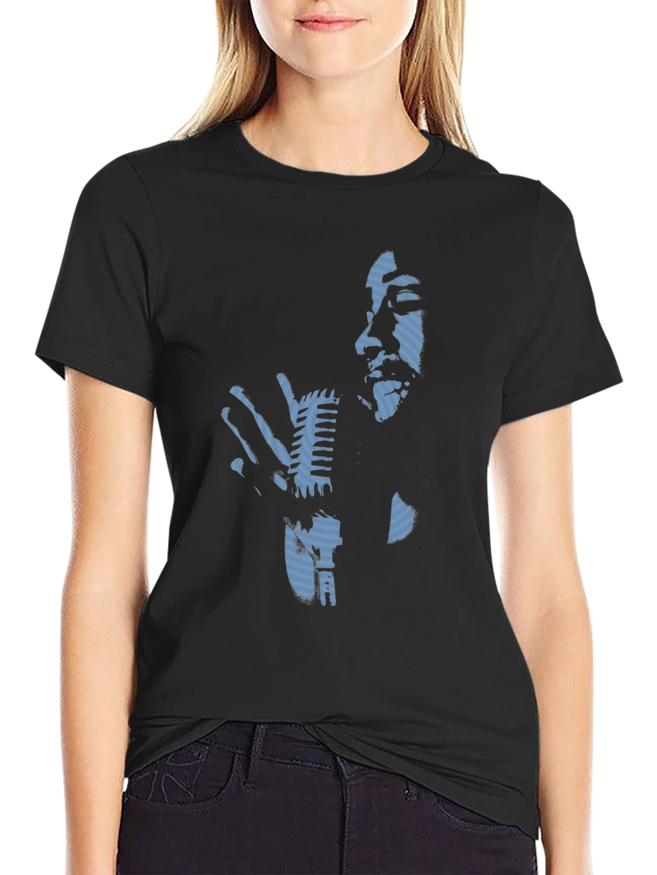Retro Singer Graphic Black T-Shirt