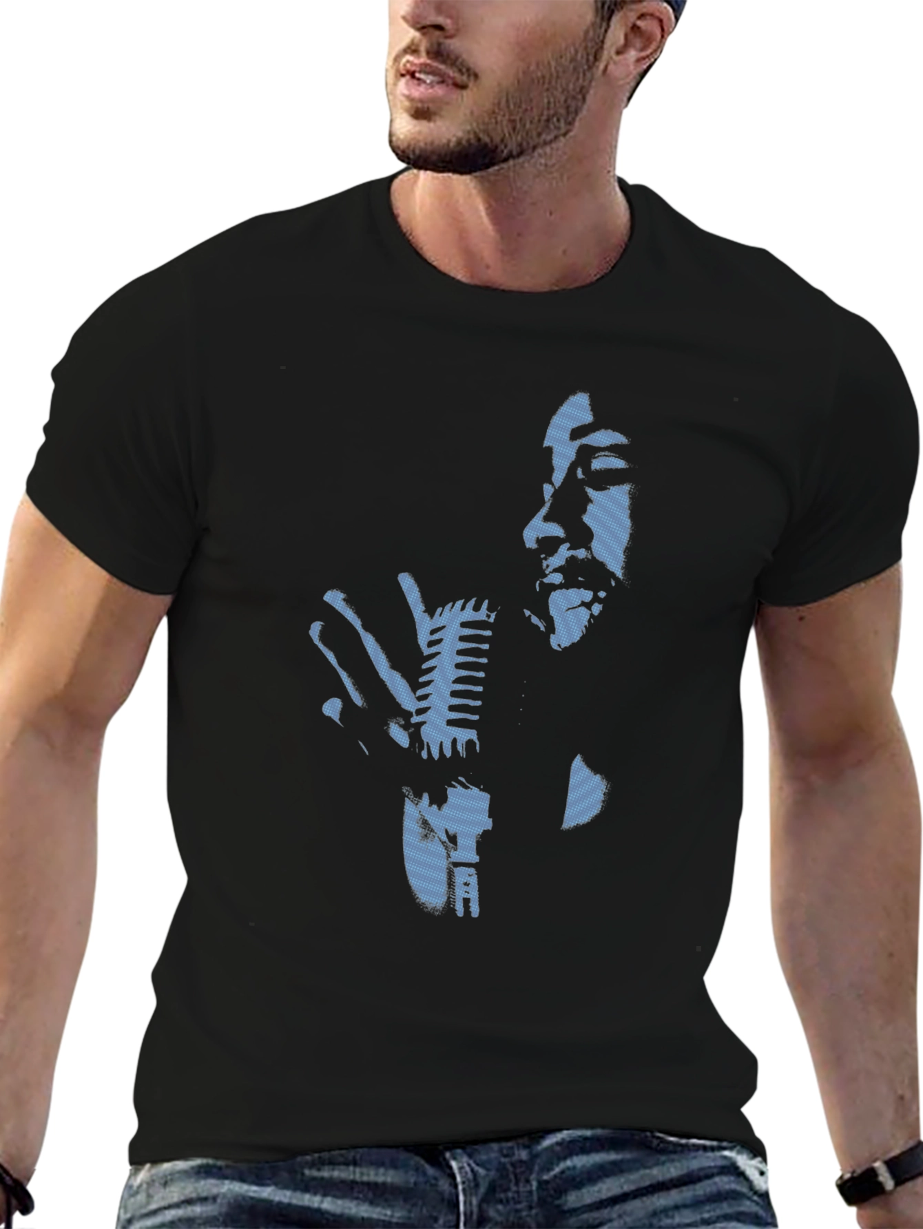 Retro Singer Graphic Black T-Shirt